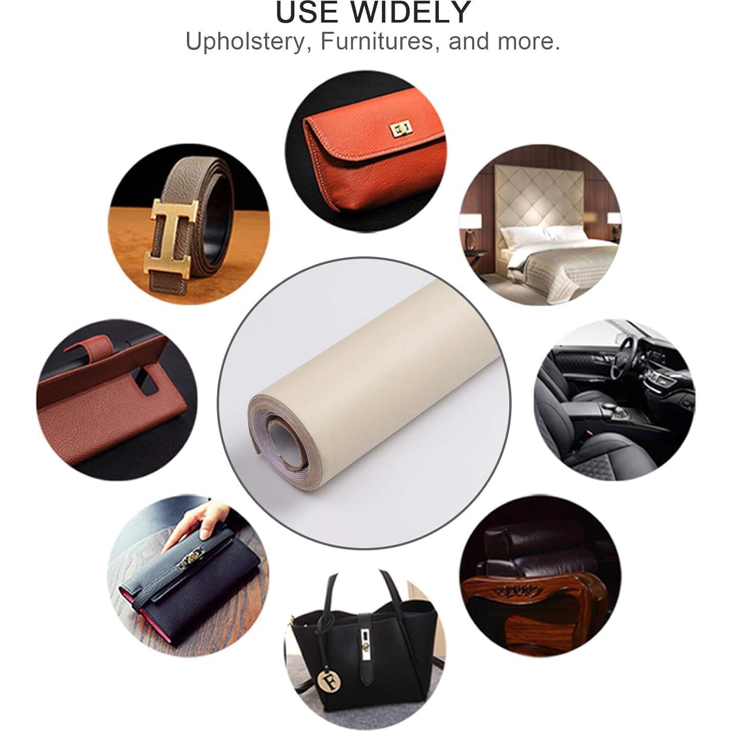 Leather Repair Tape, Self-Adhesive Leather Repair Patch for Couch Furniture Sofas Car Seats, Advanced PU Vinyl Leather Repair Kit (Beige, 3.9X79 inch)