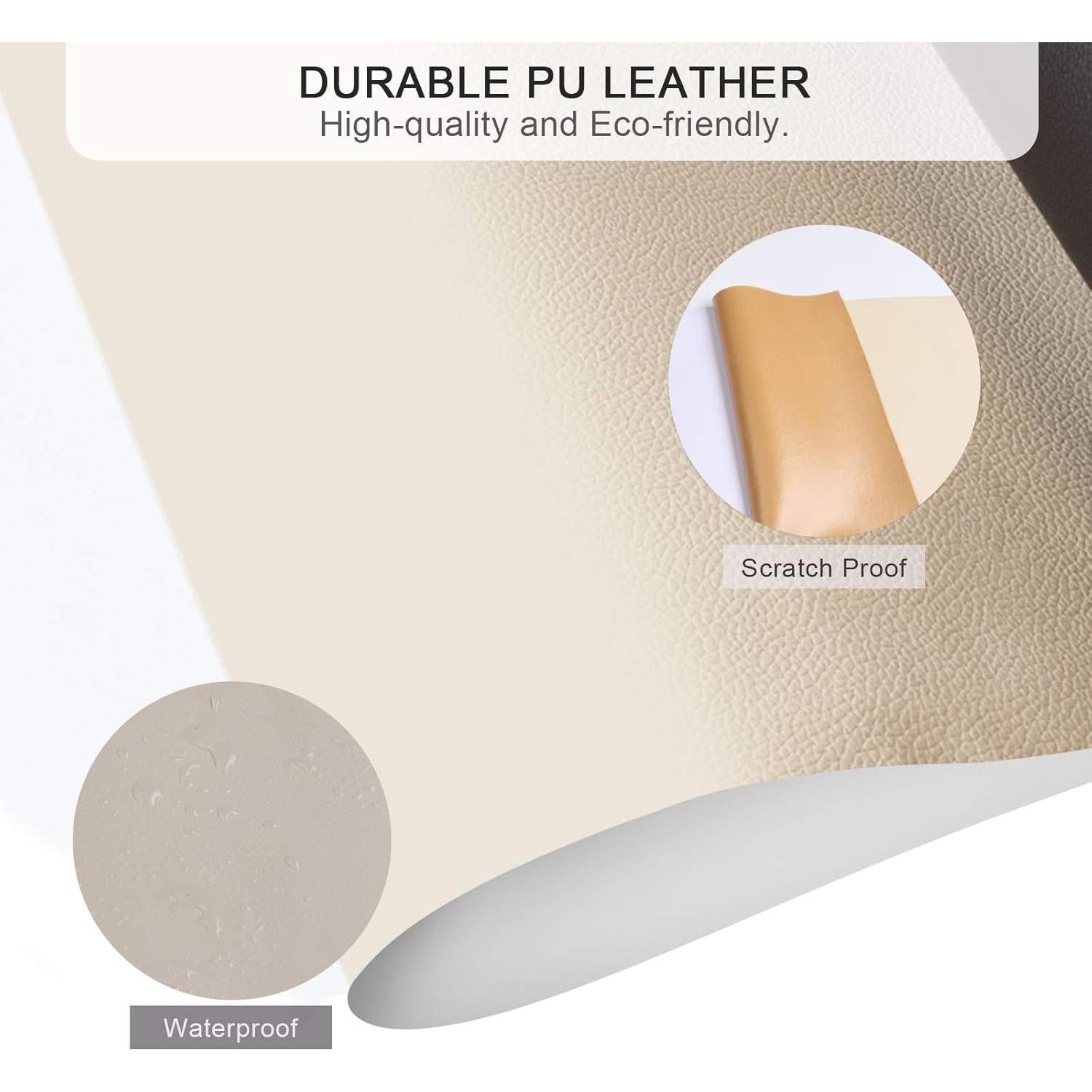 Leather Repair Tape, Self-Adhesive Leather Repair Patch for Couch Furniture Sofas Car Seats, Advanced PU Vinyl Leather Repair Kit (Beige, 3.9X79 inch)