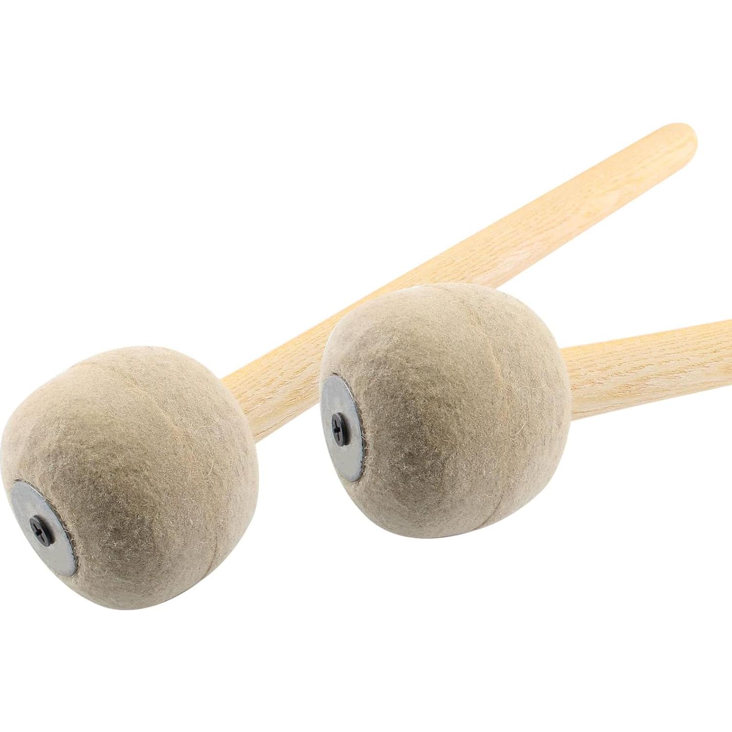 Mallet de Tambor Jiozermi 33.5 cm Fieltro de Lana Beige - 2 Pcs