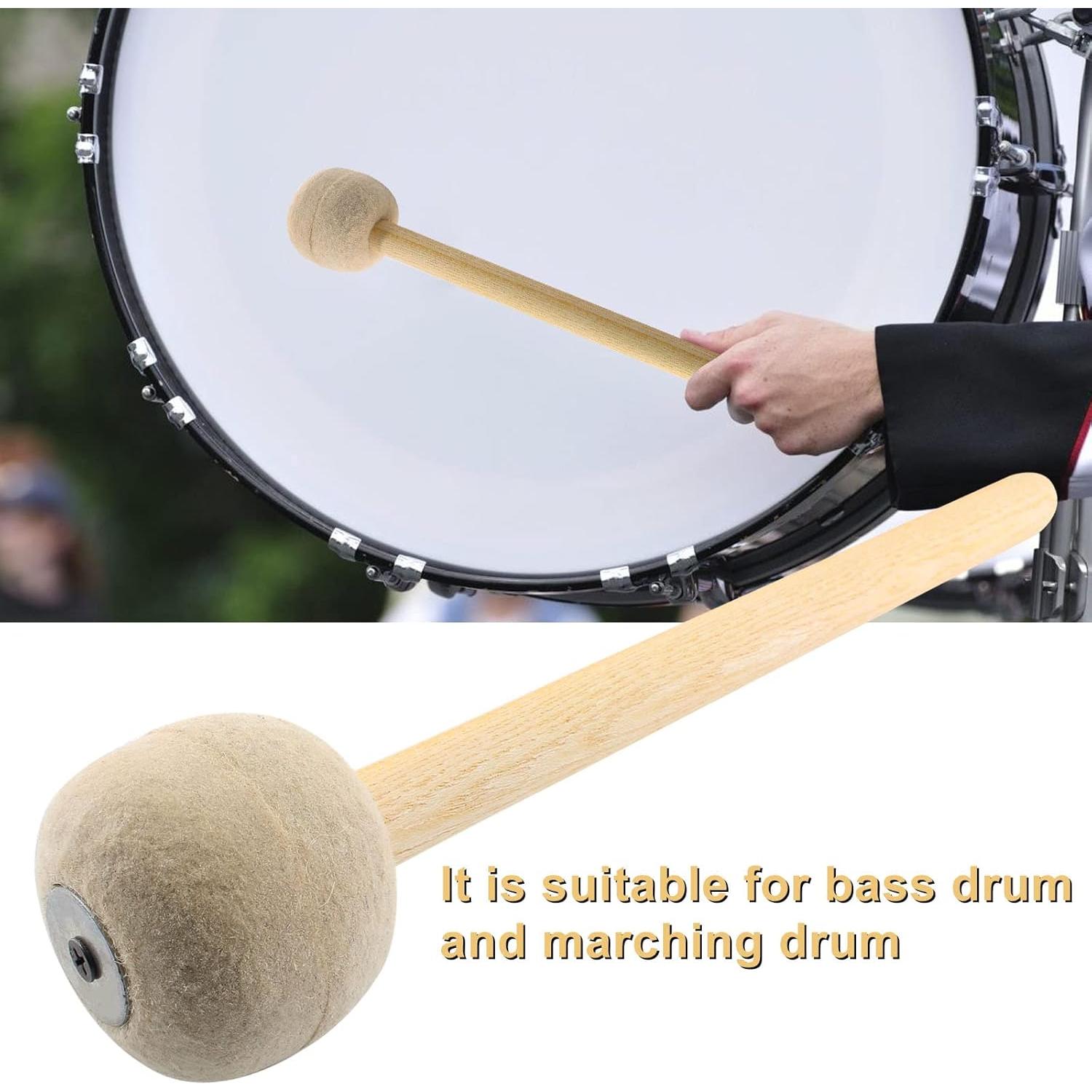 Mallet de Tambor Jiozermi 33.5 cm Fieltro de Lana Beige - 2 Pcs