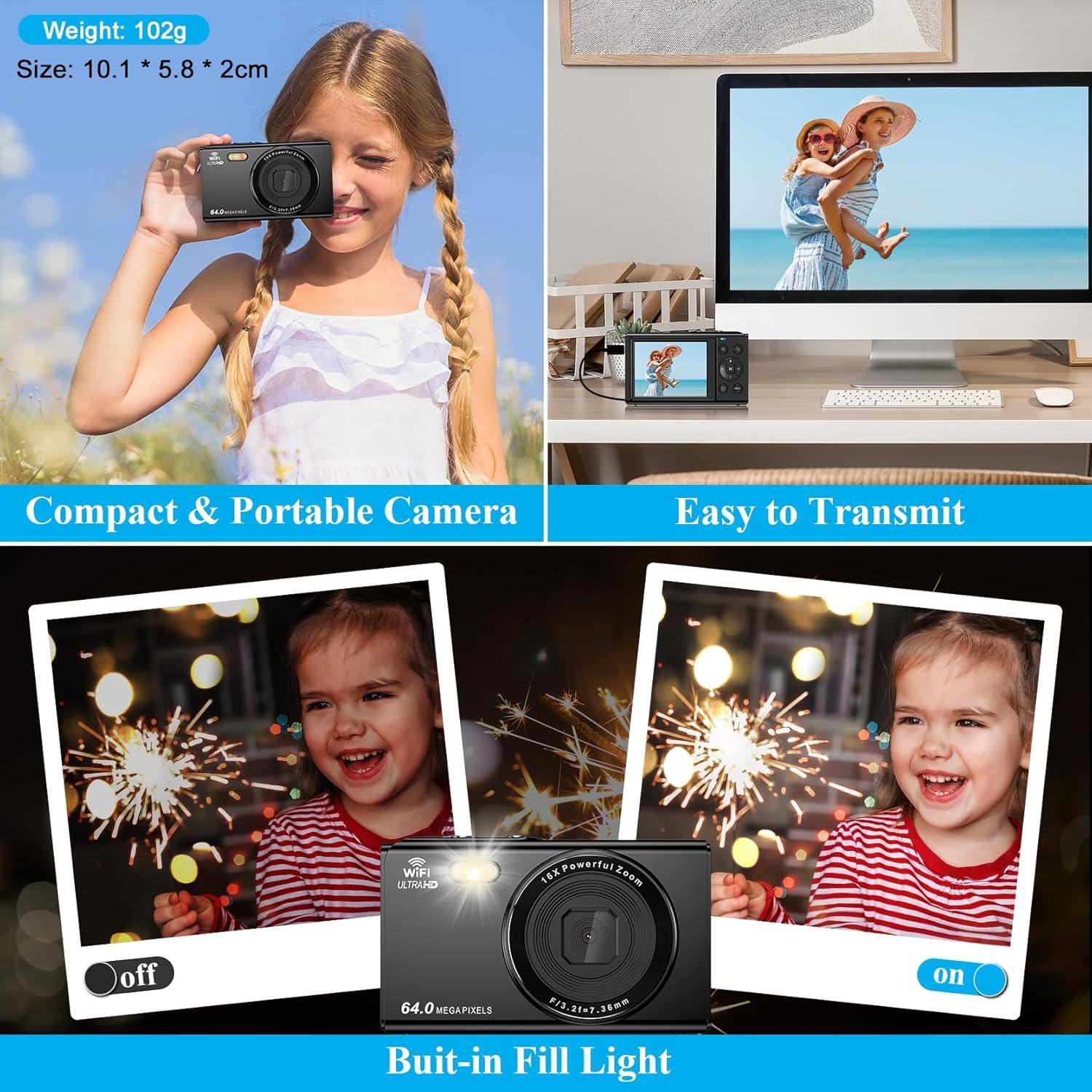 Cámara Digital Compacta LAMA LM220C 64MP FHD 1080P Antivibración