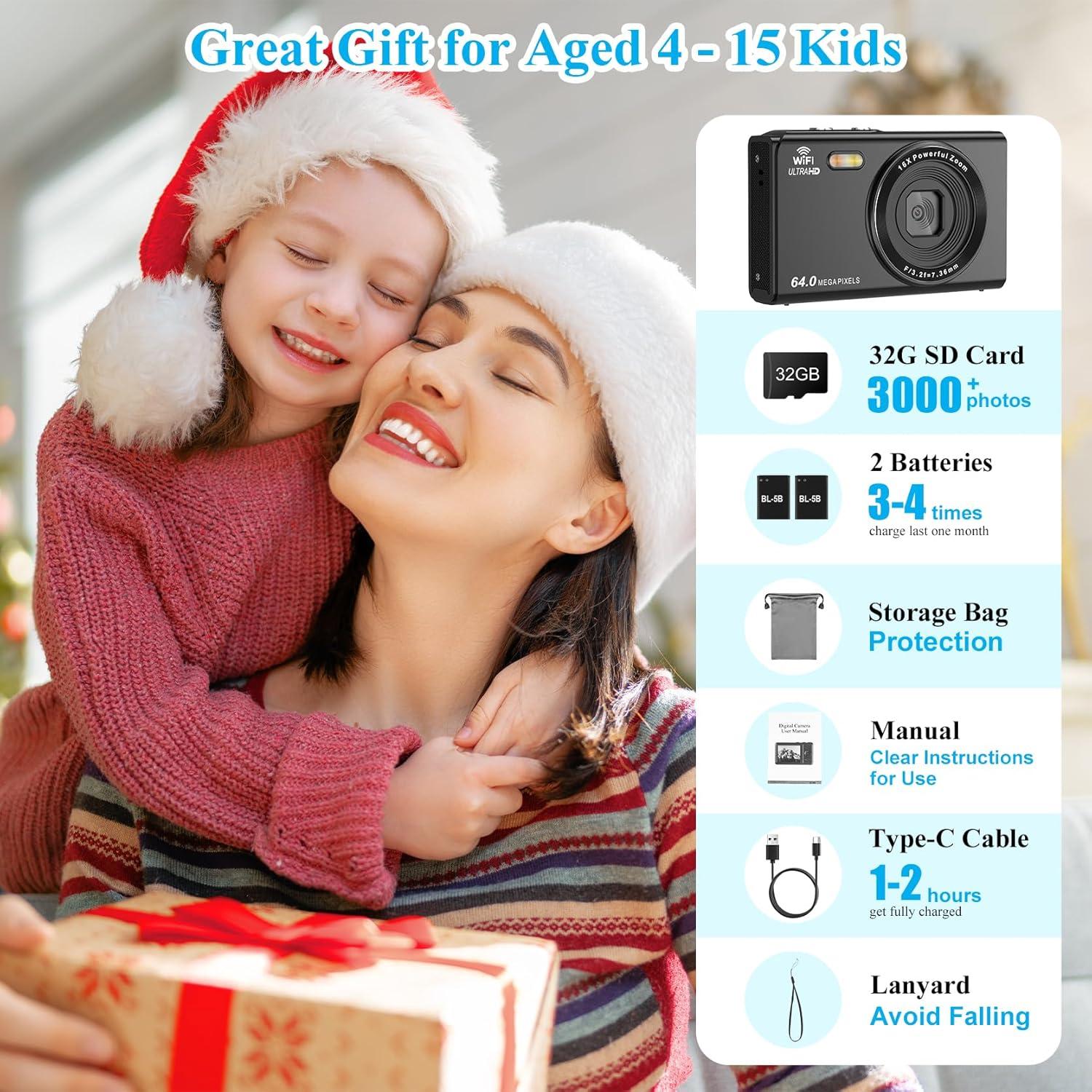 Cámara Digital Compacta LAMA LM220C 64MP FHD 1080P Antivibración