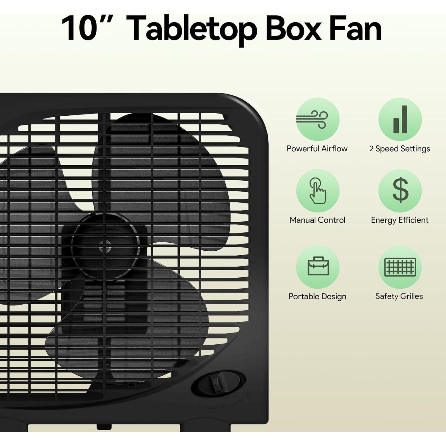 Ventilador de Mesa SHINIC 10" Silencioso 2 Velocidades Negro