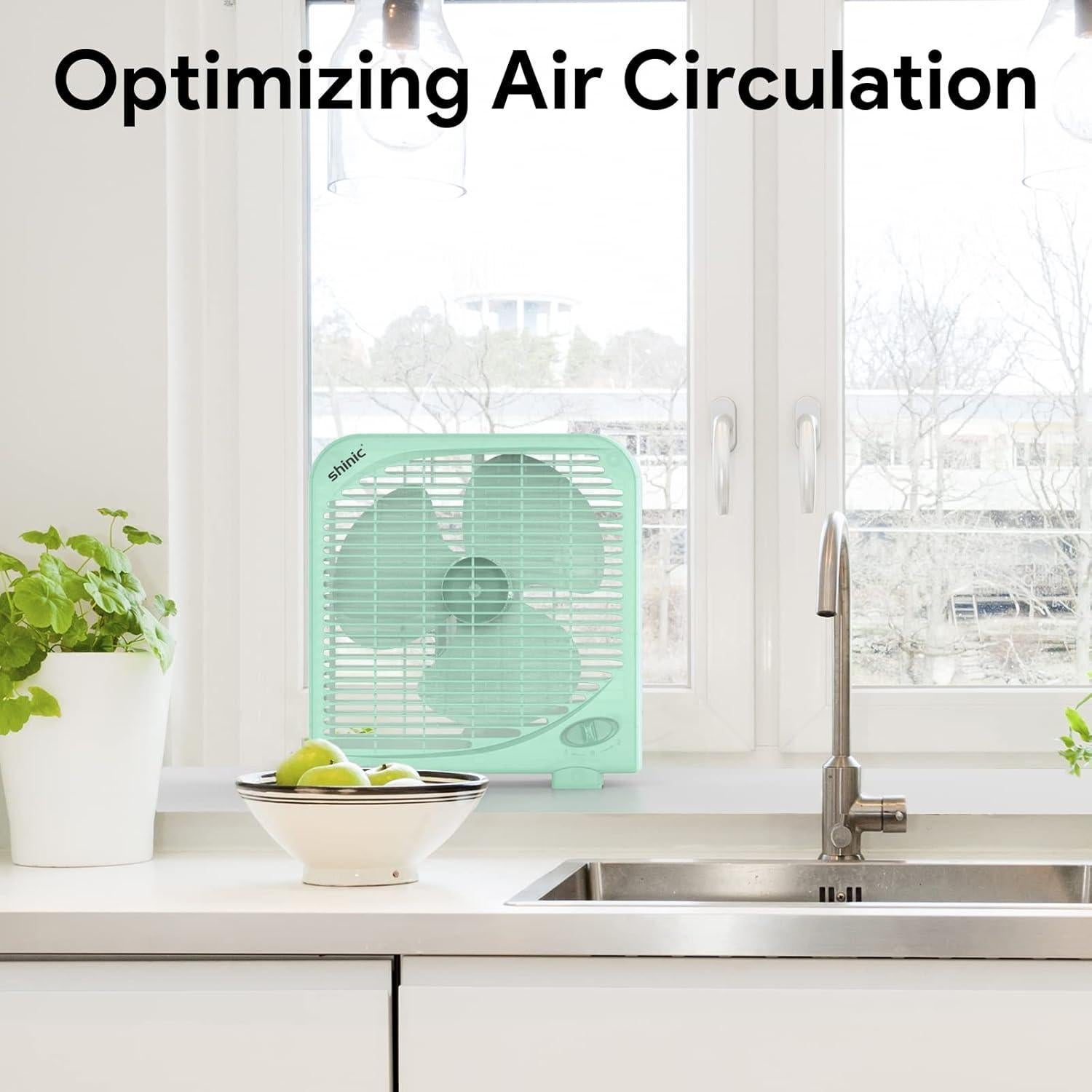 Ventilador de Mesa SHINIC 10" Silencioso 2 Velocidades Negro