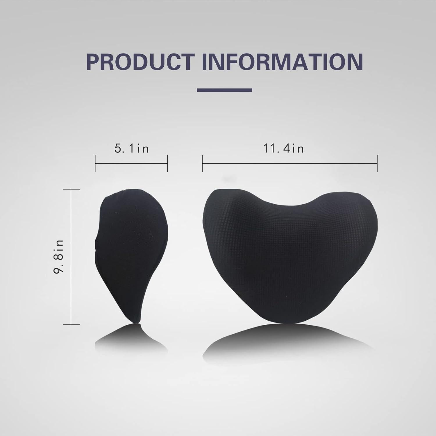 Almohada de reposacabezas SPRFUFLY de espuma viscoelástica negra