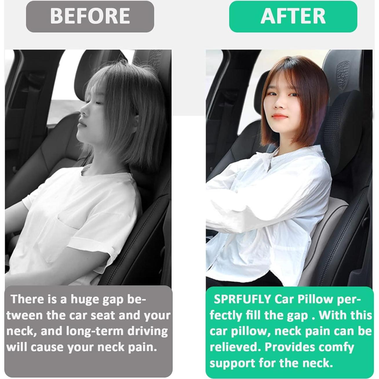 Almohada de reposacabezas SPRFUFLY de espuma viscoelástica negra