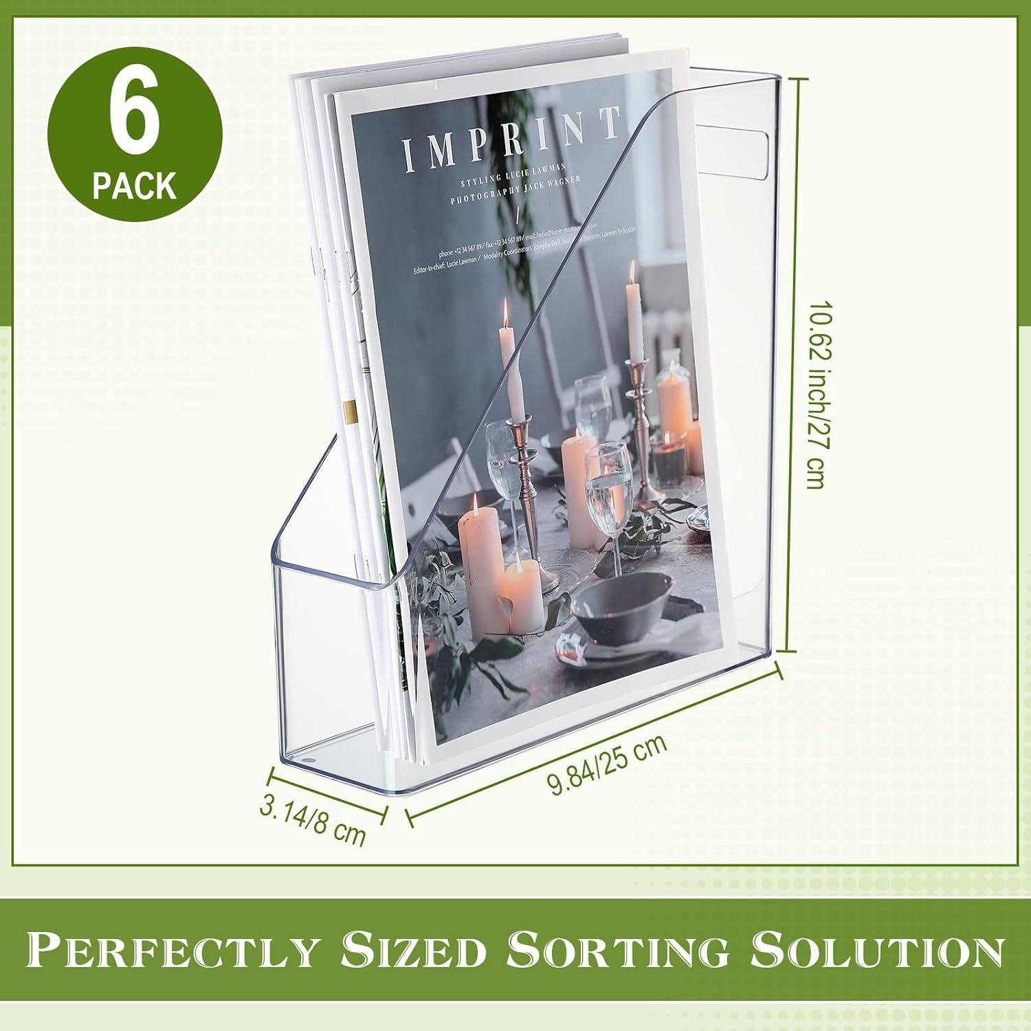 Organizador de Revistas Acrílico Transparente Marsui - 6 Piezas