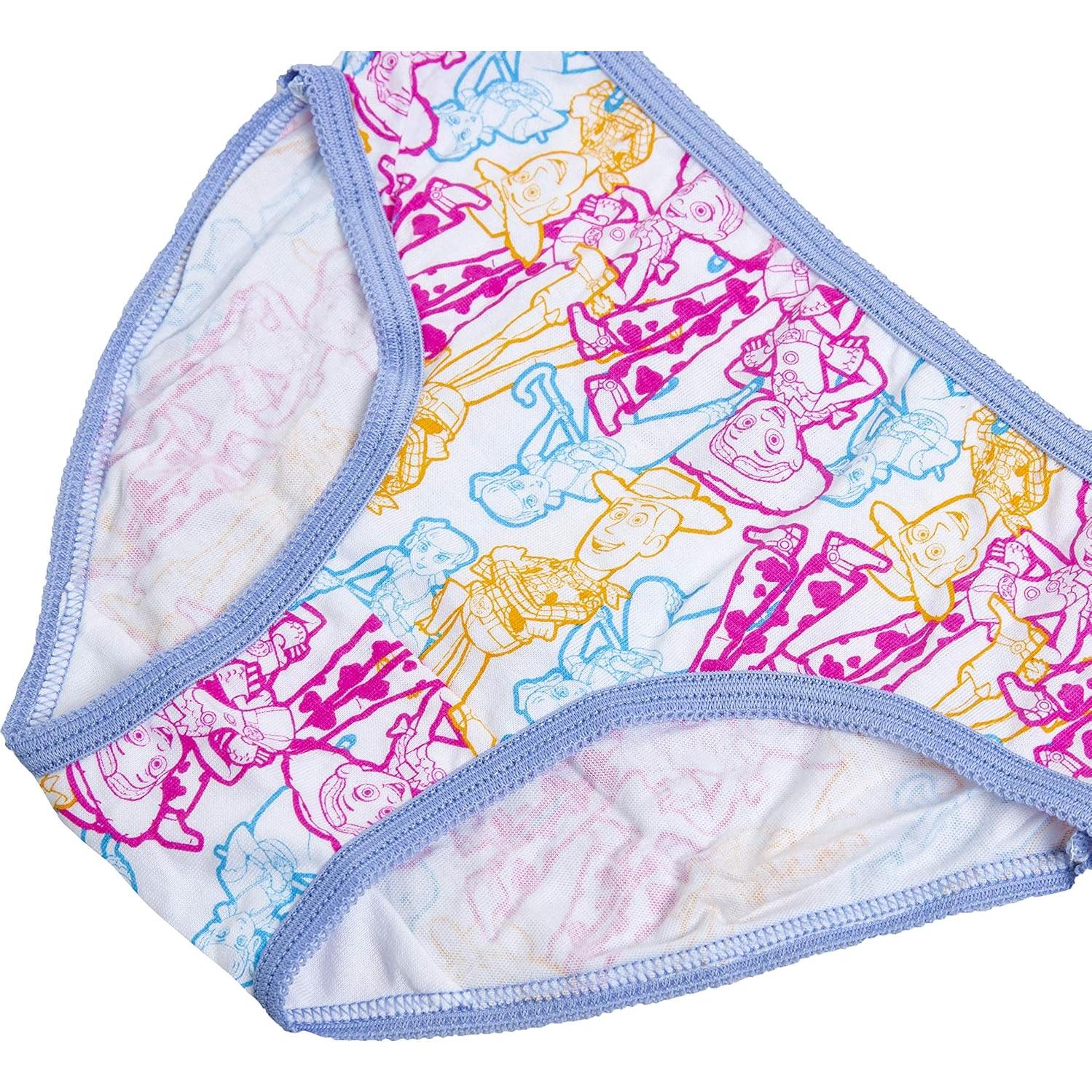 Disney Girls' Pixar Toy Story 100% Cotton Panties with Bo Peep, Jessie, Woody, Forky and More in Sizes 2/3t, 4t, 4, 6 & 8