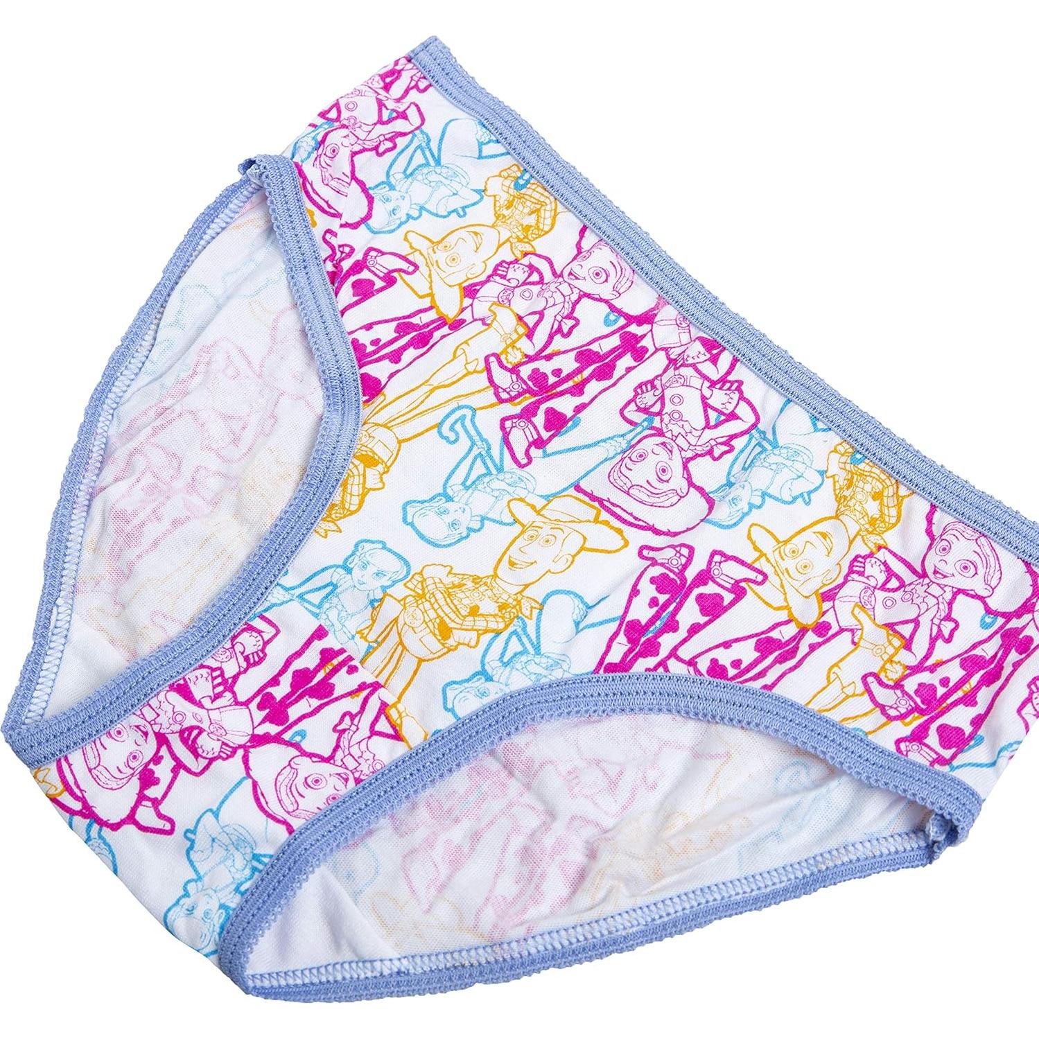 Disney Girls' Pixar Toy Story 100% Cotton Panties with Bo Peep, Jessie, Woody, Forky and More in Sizes 2/3t, 4t, 4, 6 & 8