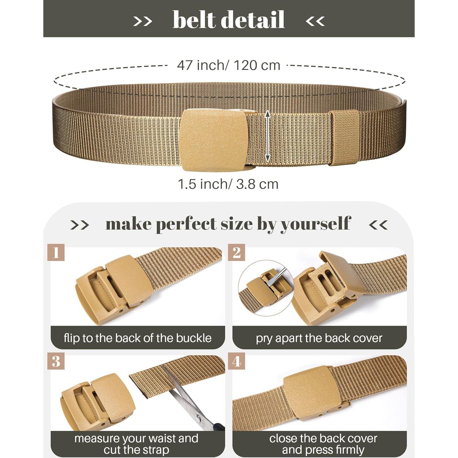 Cinturones de Nylon Geyoga 16 Piezas 3.8 cm Táctico Militar