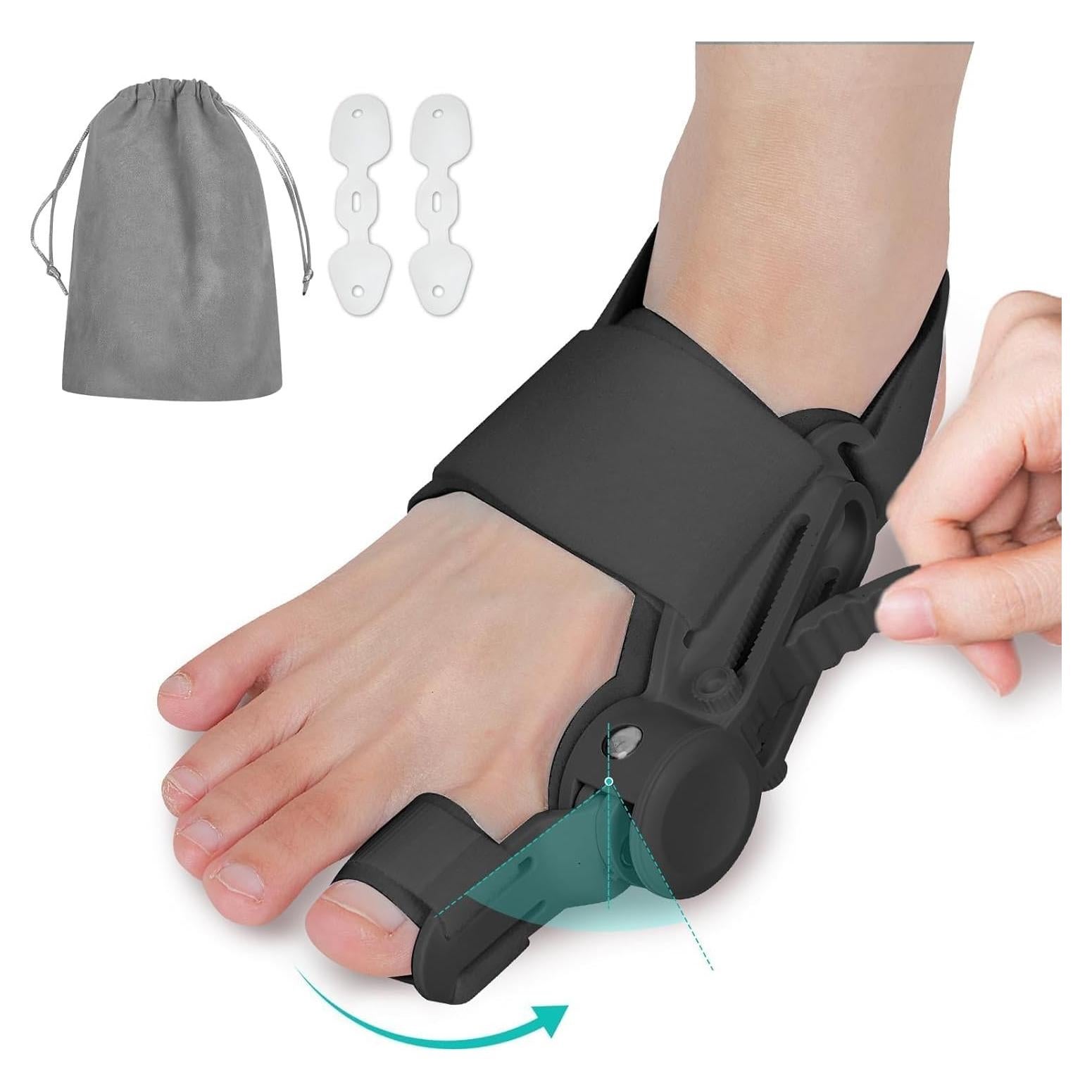 Corrector de Juanetes ETOURER Grande Negro con Almohadilla Silicona