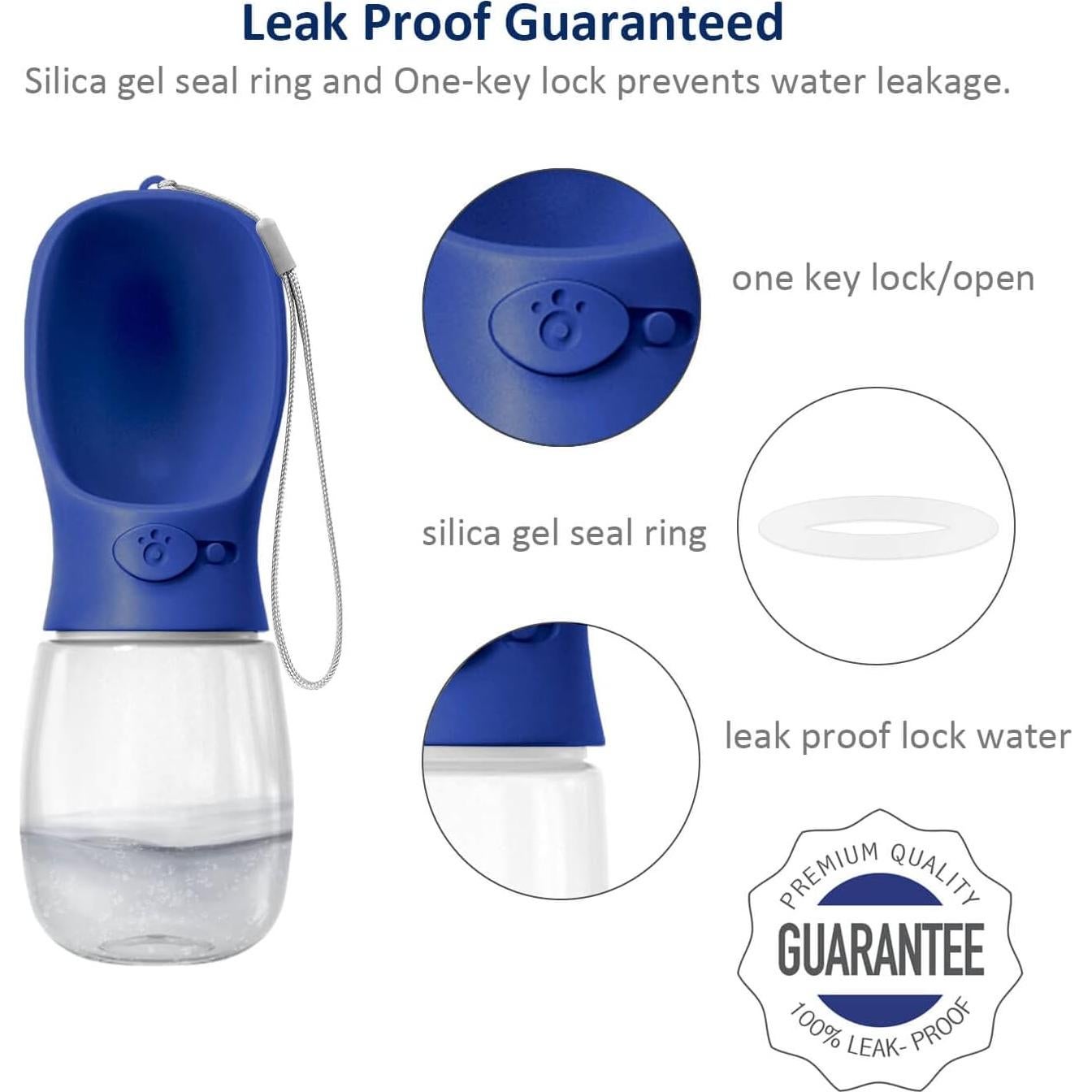 Botella de Agua Portátil para Perros WePet 350ml a Prueba de Fugas