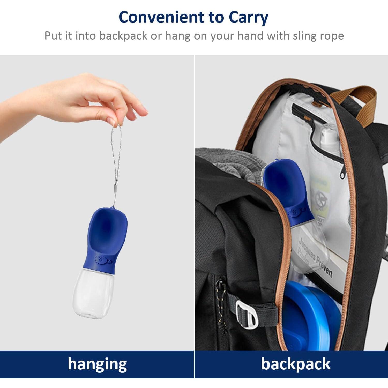 Botella de Agua Portátil para Perros WePet 350ml a Prueba de Fugas