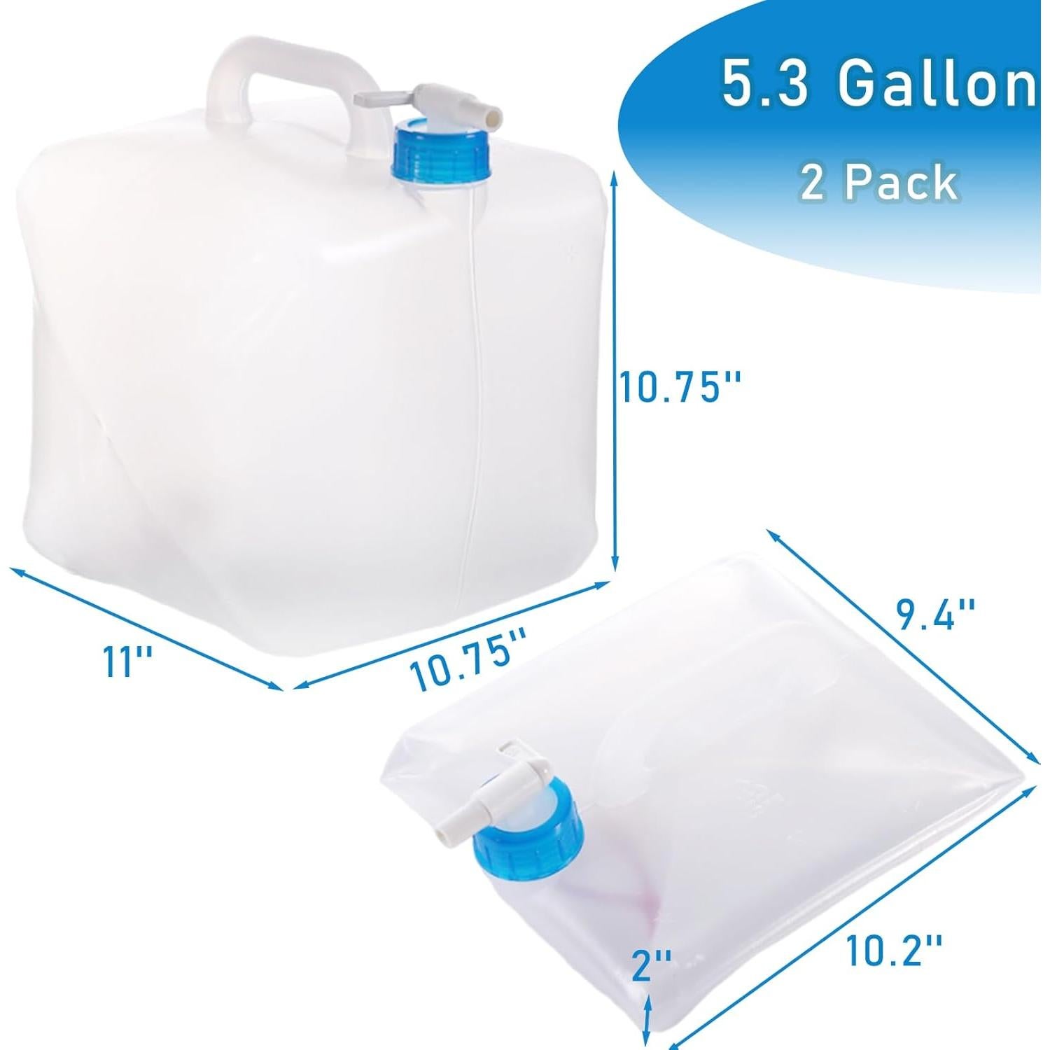 Paquete de 2 Jarras de Agua Colapsables Nexboraque 20L