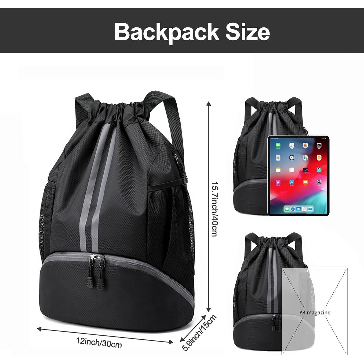 Mochila de Cuerda Hoedia - Bolsa Gimnasio 18L Impermeable