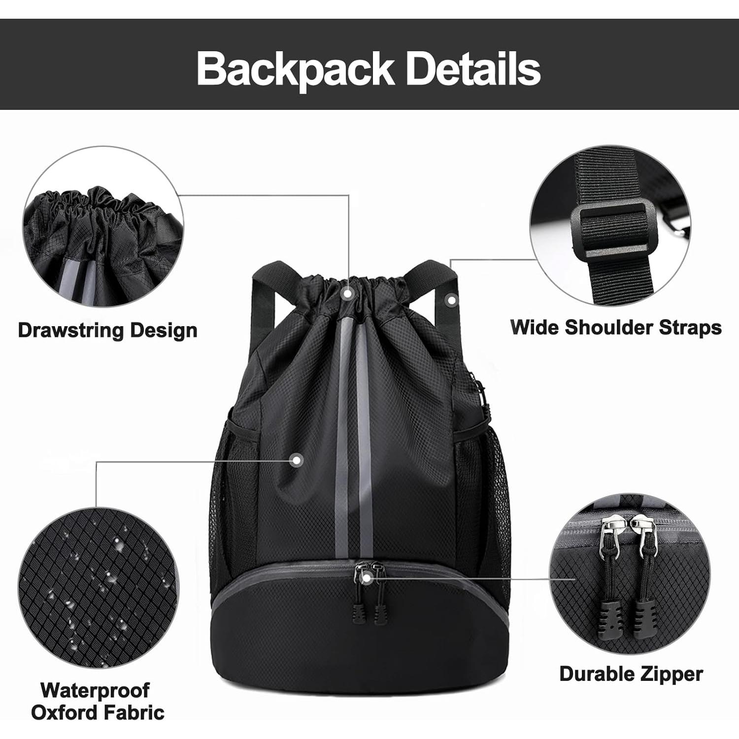 Mochila de Cuerda Hoedia - Bolsa Gimnasio 18L Impermeable