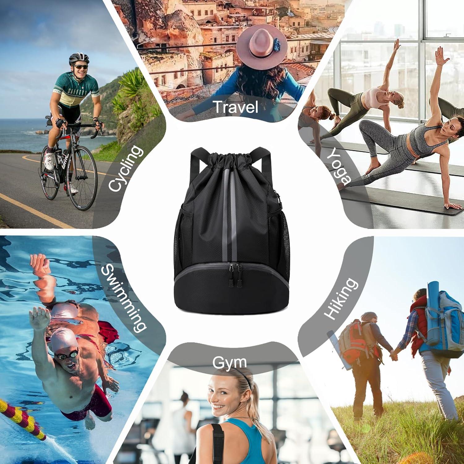 Mochila de Cuerda Hoedia - Bolsa Gimnasio 18L Impermeable