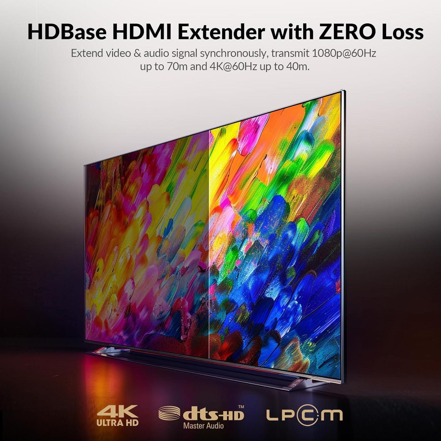 Extensor HDMI AV Access 4K@60Hz 40m y 1080P@70m HDBaseT