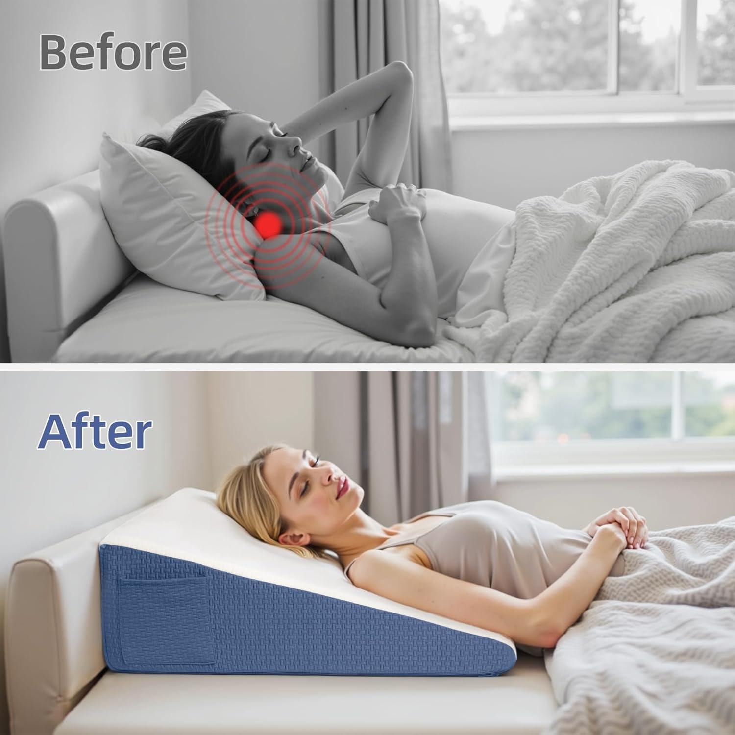 Cojín en Cuña ESUERDO 60x60x19 cm Espuma Viscoelástica Azul