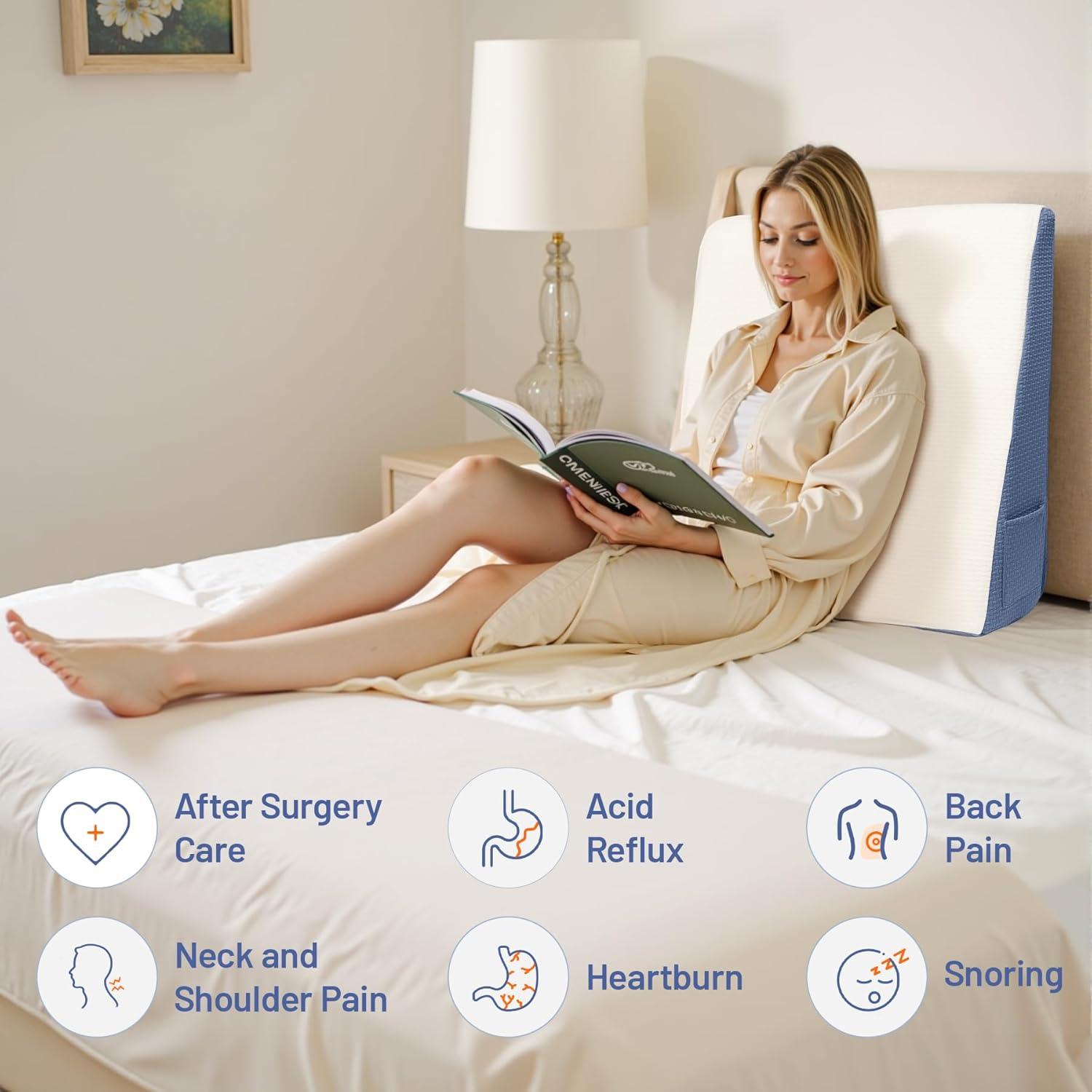 Cojín en Cuña ESUERDO 60x60x19 cm Espuma Viscoelástica Azul