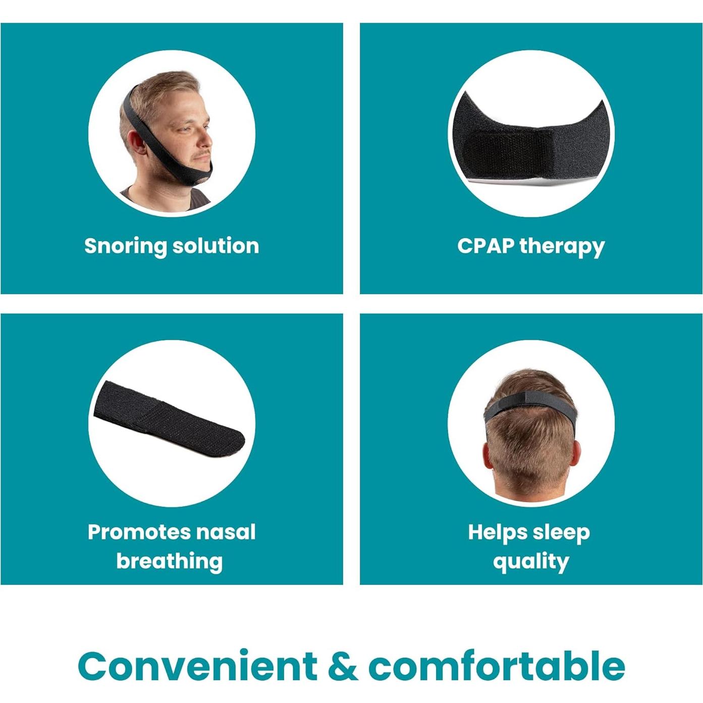 Correa Universal para Barbilla LifeSource - Reductora de Ronquidos, Ajustable, Transpirable, Libre de Látex