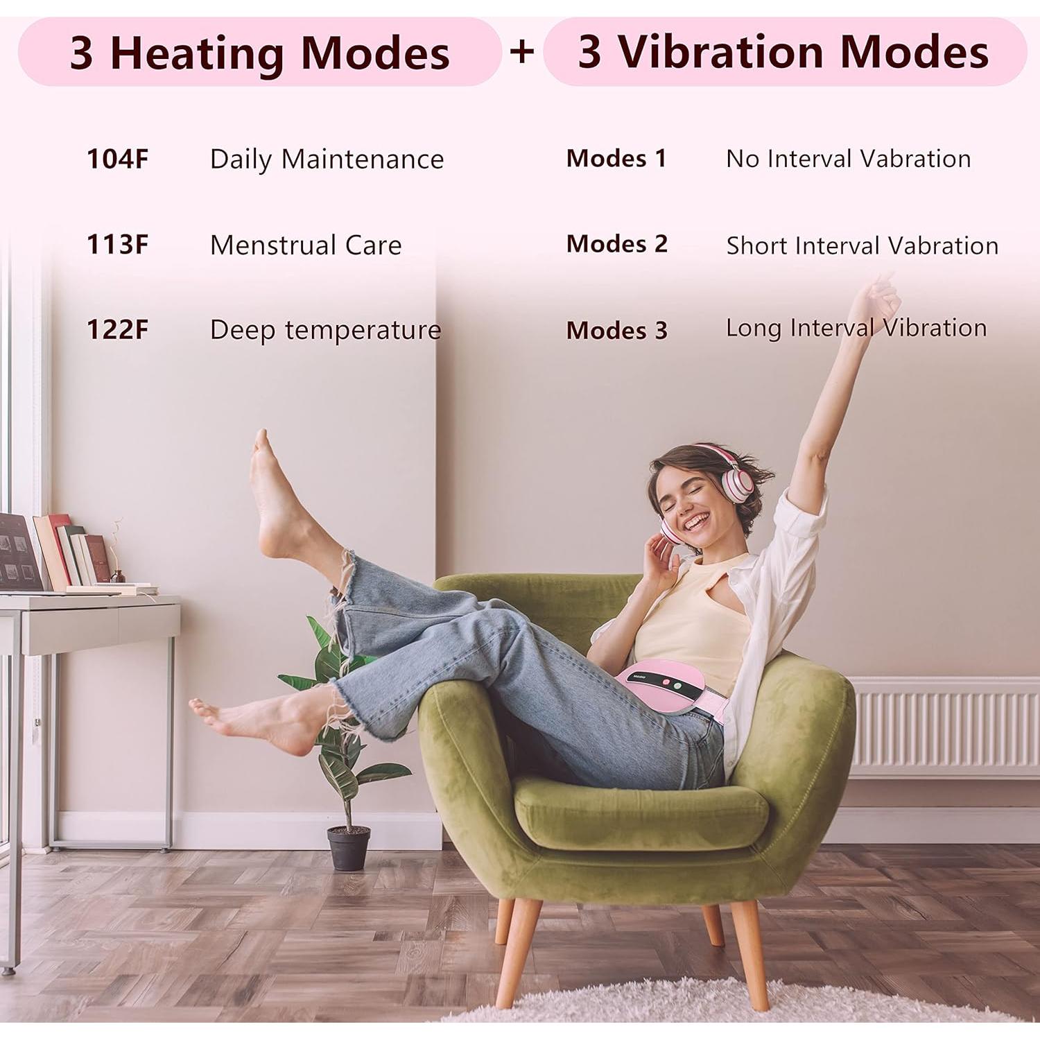 Almohadilla Térmica Inalámbrica Voligo Rosa con Masaje