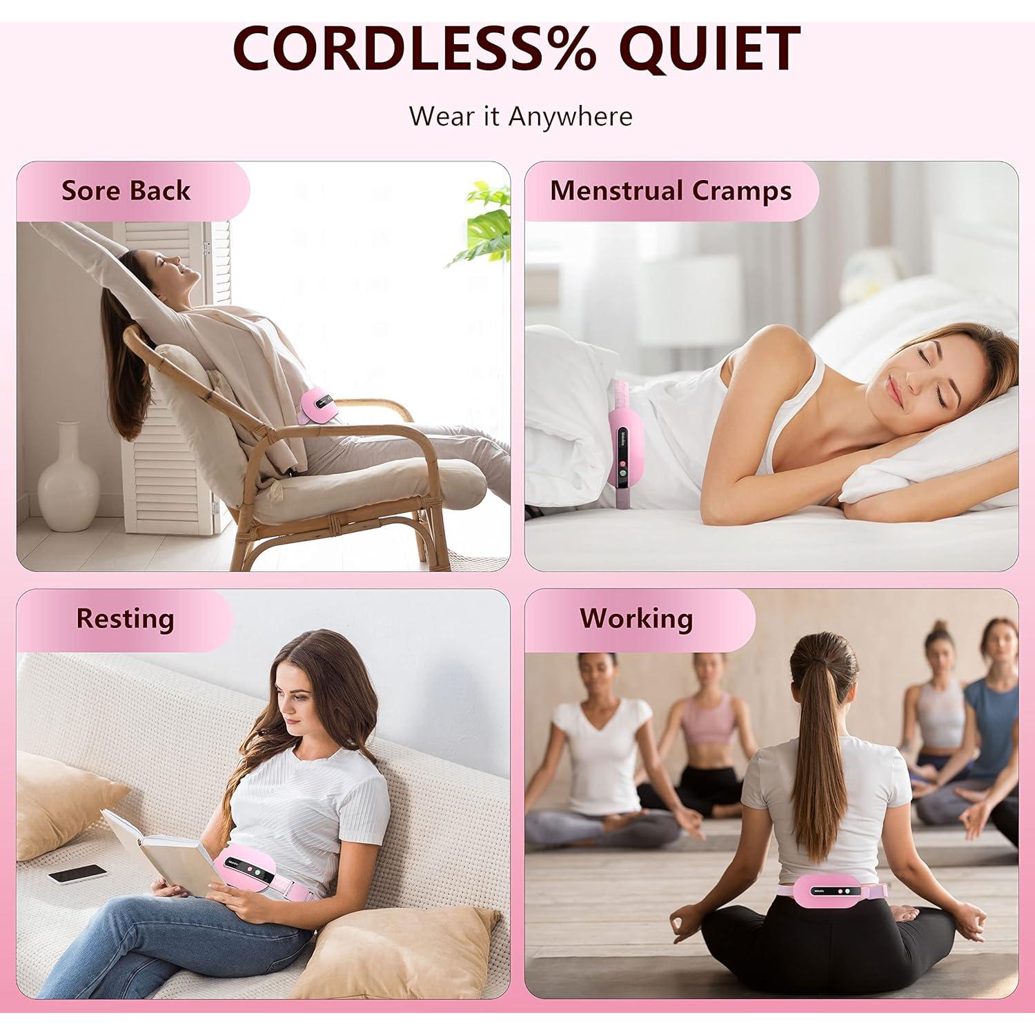 Almohadilla Térmica Inalámbrica Voligo Rosa con Masaje