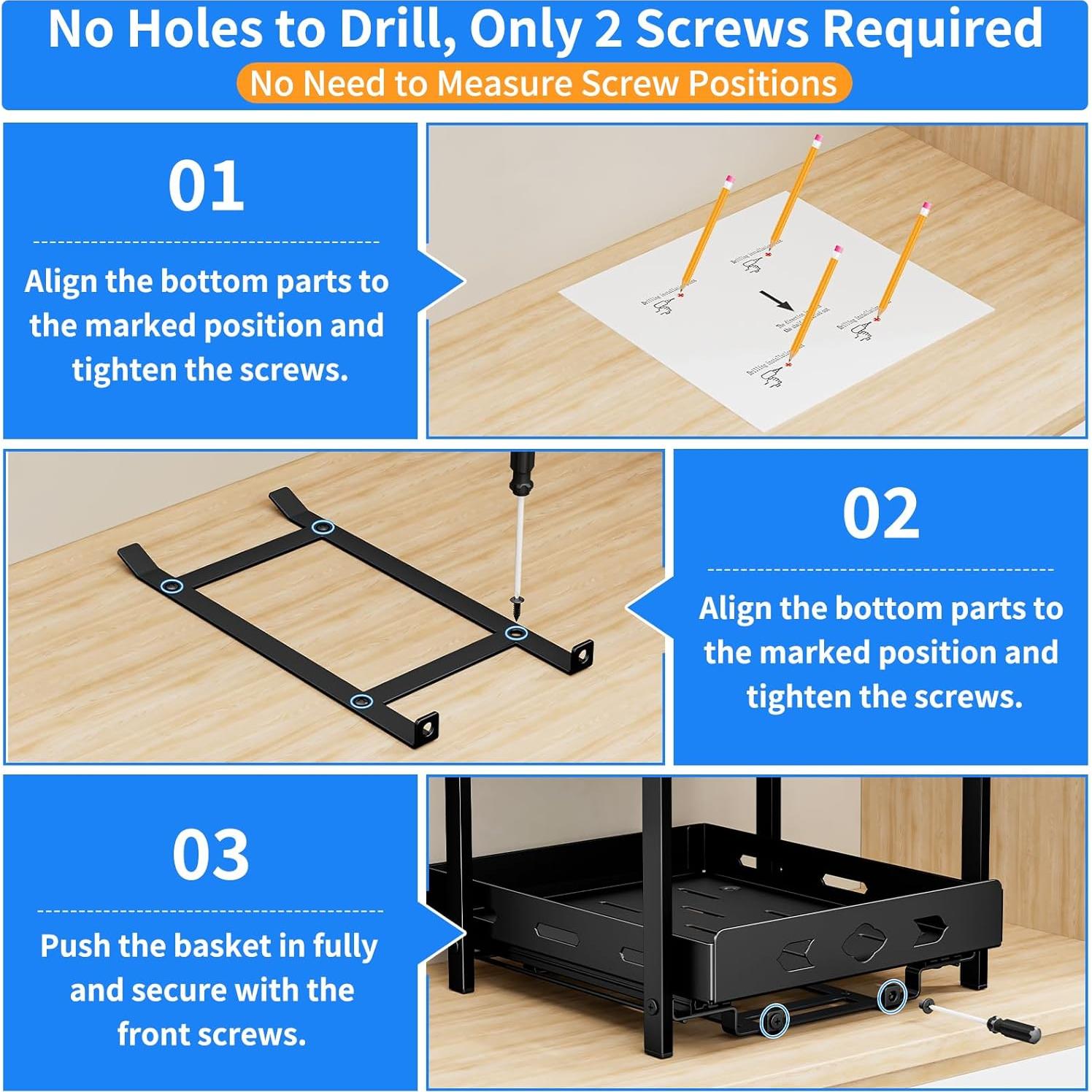 Estante de Especias Extraíble BOIVSHI 2 Niveles Metal Negro