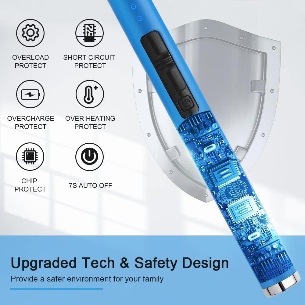 Encendedor USB Recargable SUPRUS Azul a Prueba de Viento