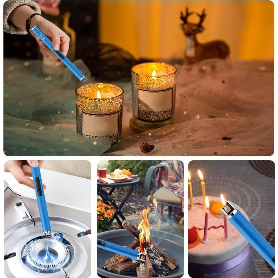 Encendedor USB Recargable SUPRUS Azul a Prueba de Viento