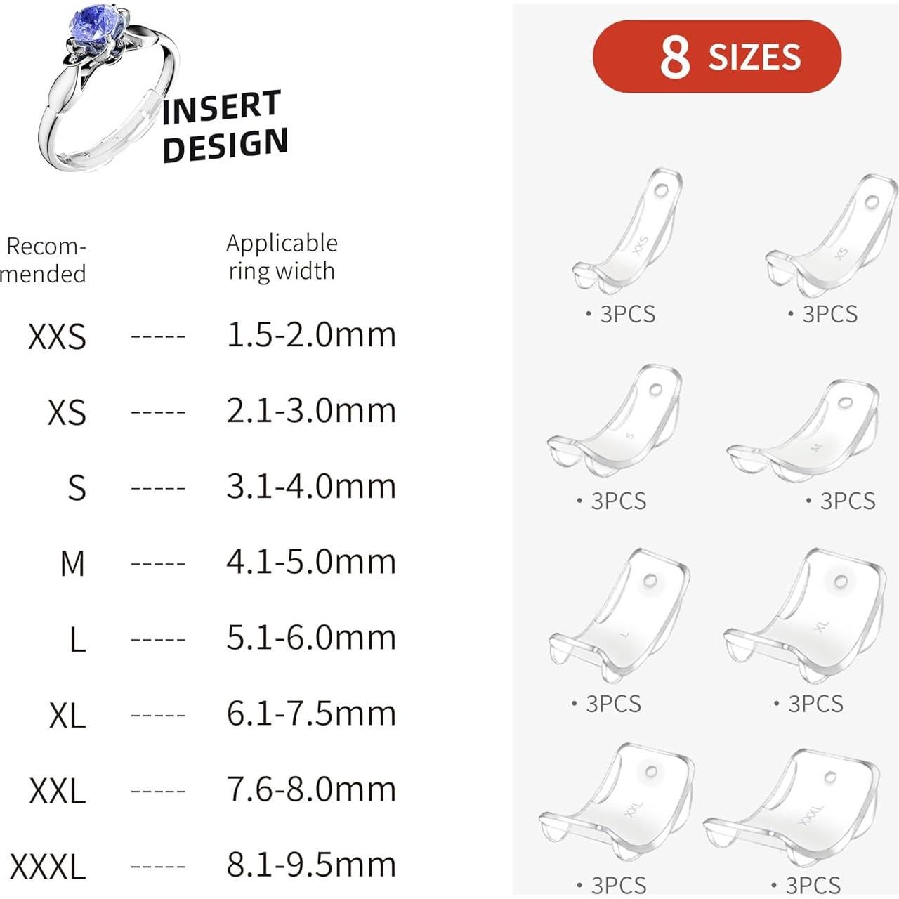 Juego de Ajustadores de Tamaño de Anillo Litumfen 24 Piezas