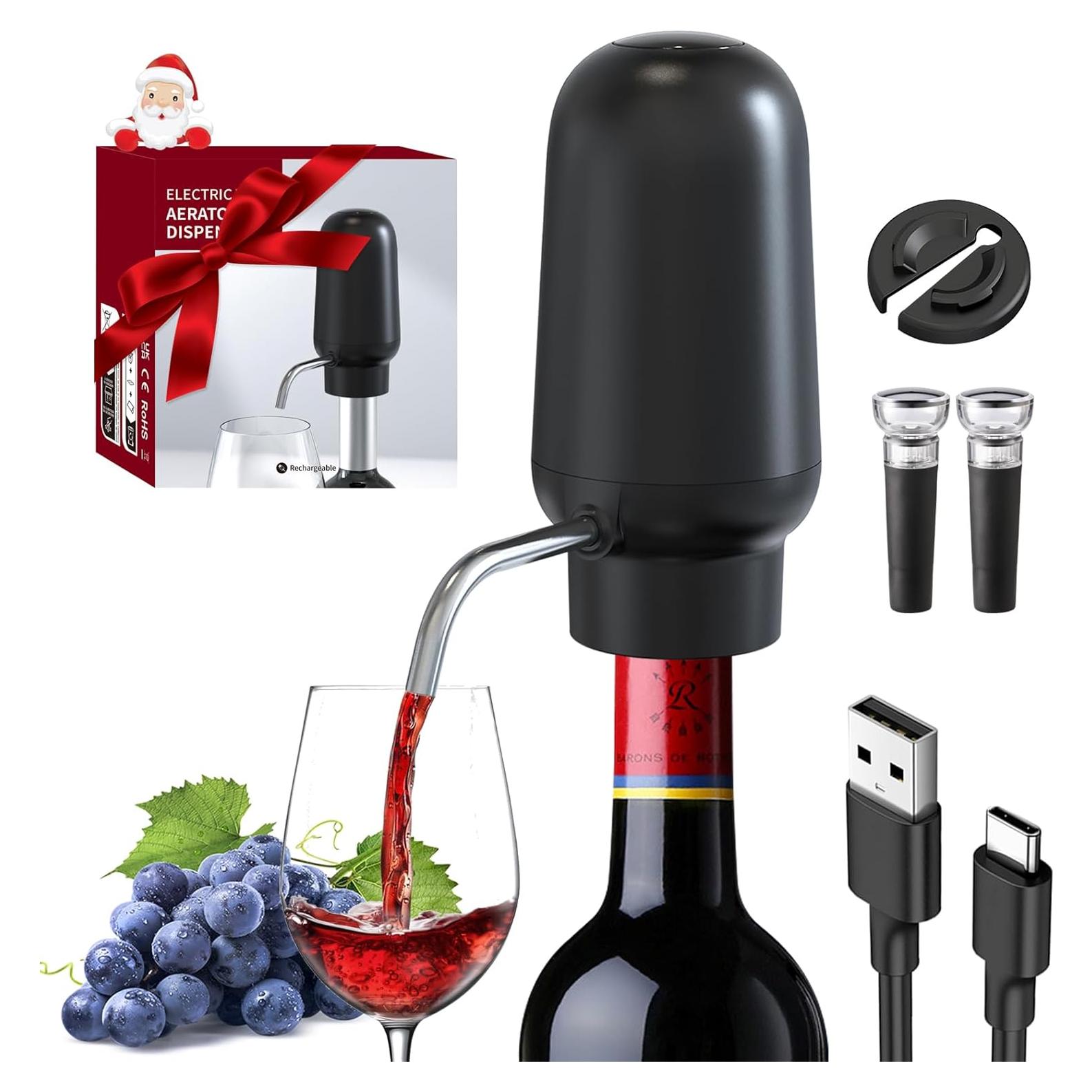 Aerador de Vino Eléctrico DERGUAM con Tapones y Cortador