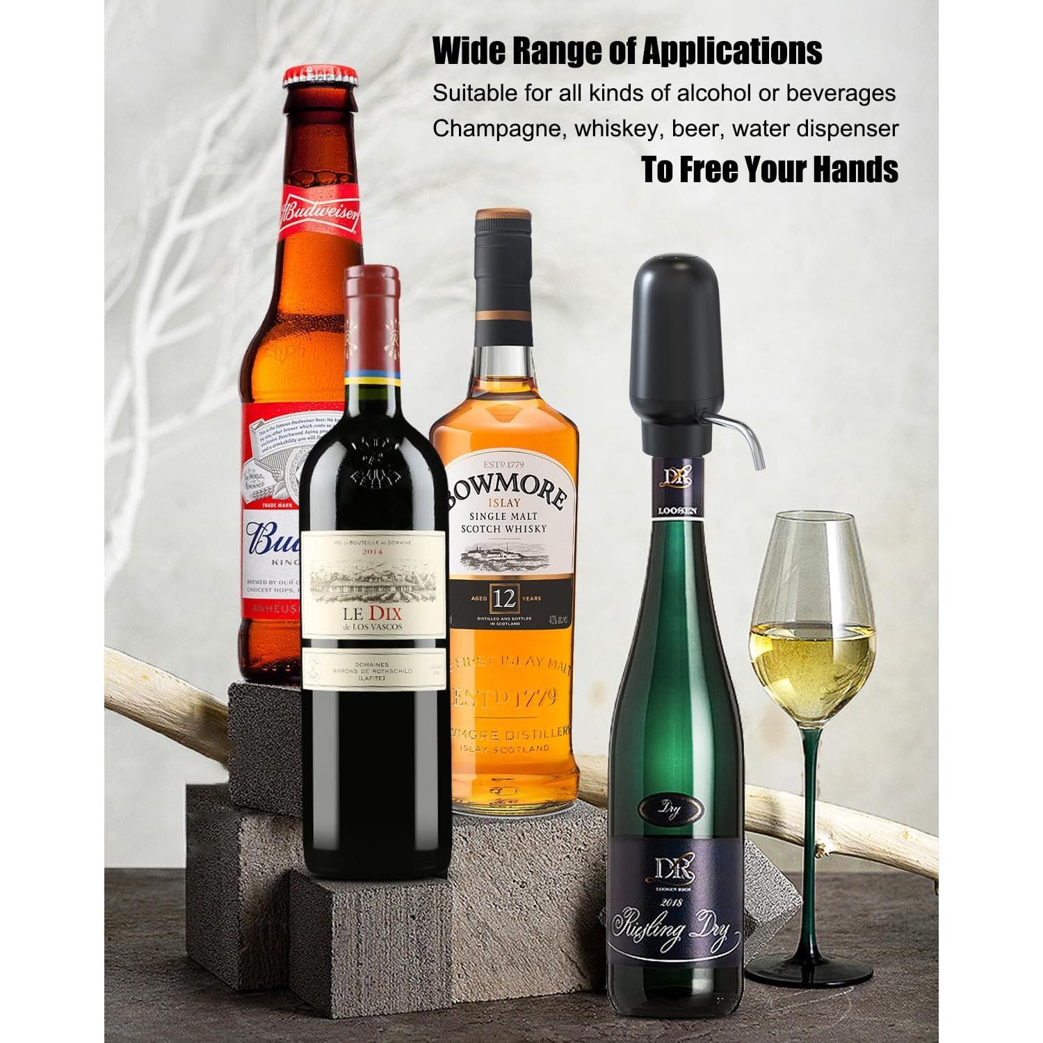 Aerador de Vino Eléctrico DERGUAM con Tapones y Cortador