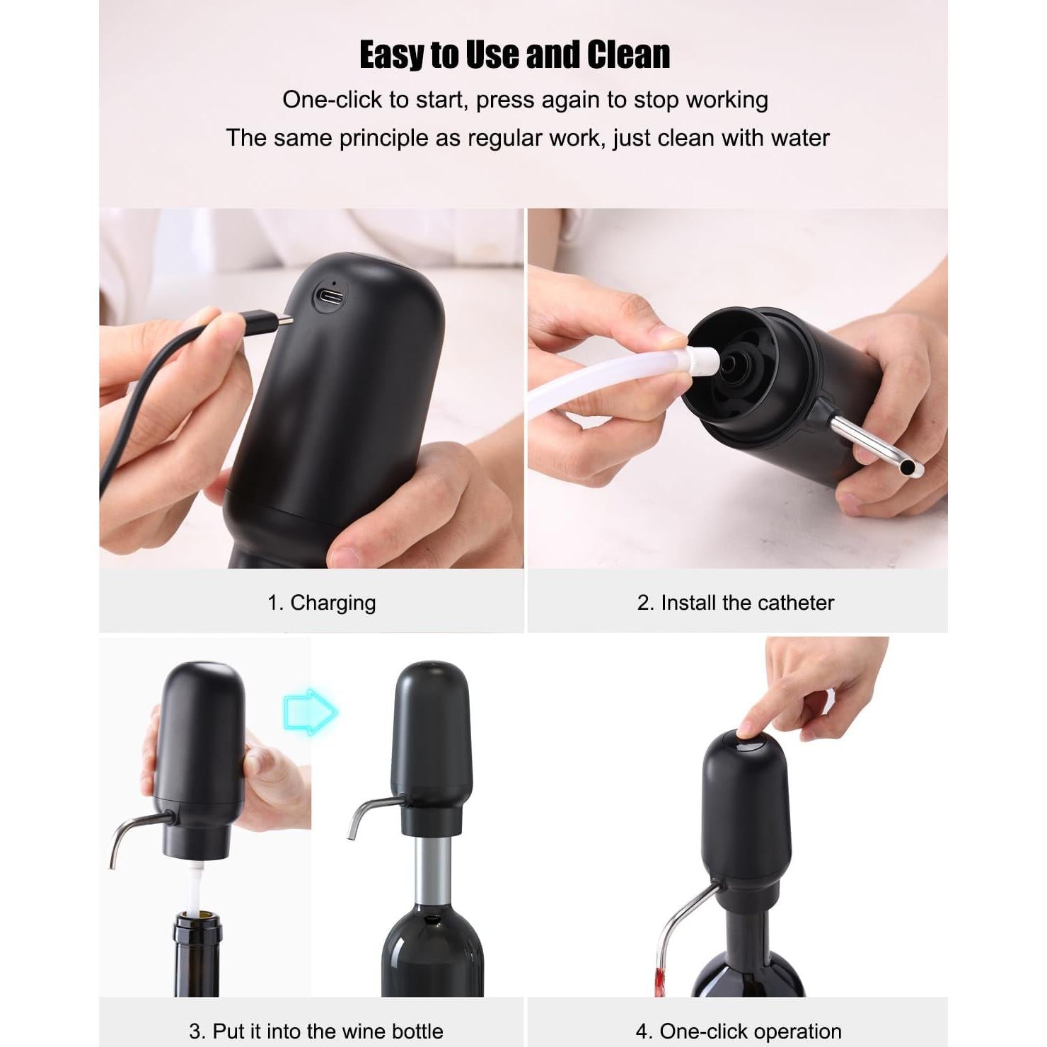 Aerador de Vino Eléctrico DERGUAM con Tapones y Cortador