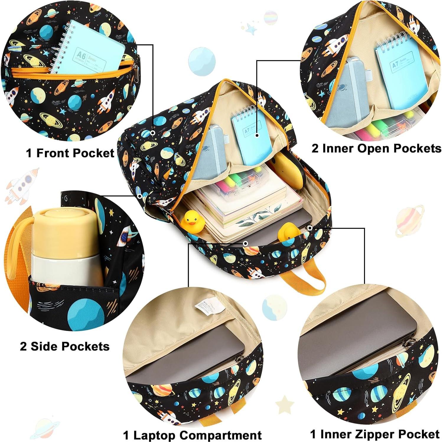 Mochila Escolar CAMTOP Niños Preescolar 39x11x26cm Cohete