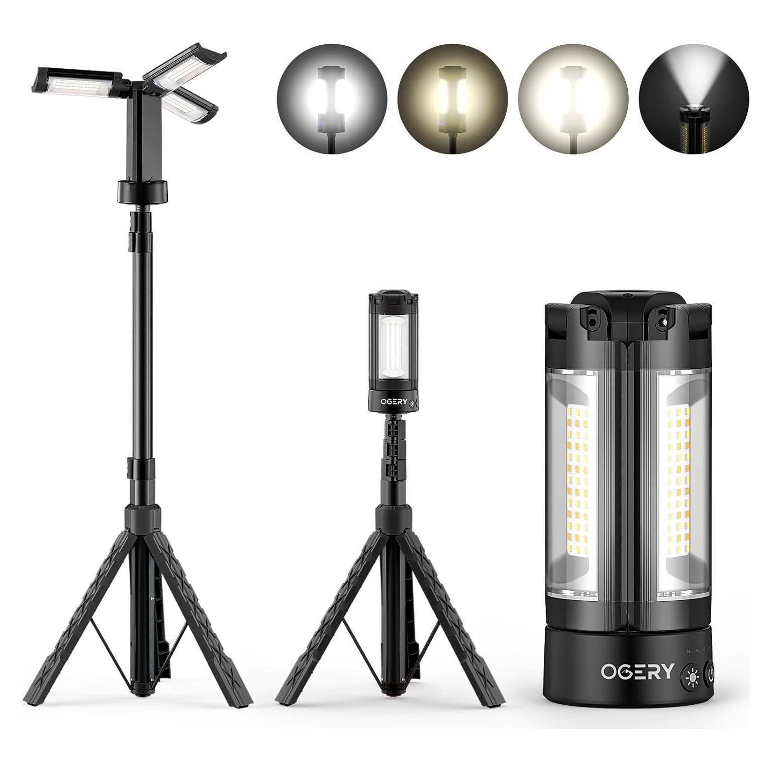 Luz de Camping Recargable OGERY 10000mAh 3 LED 2200 Lúmenes