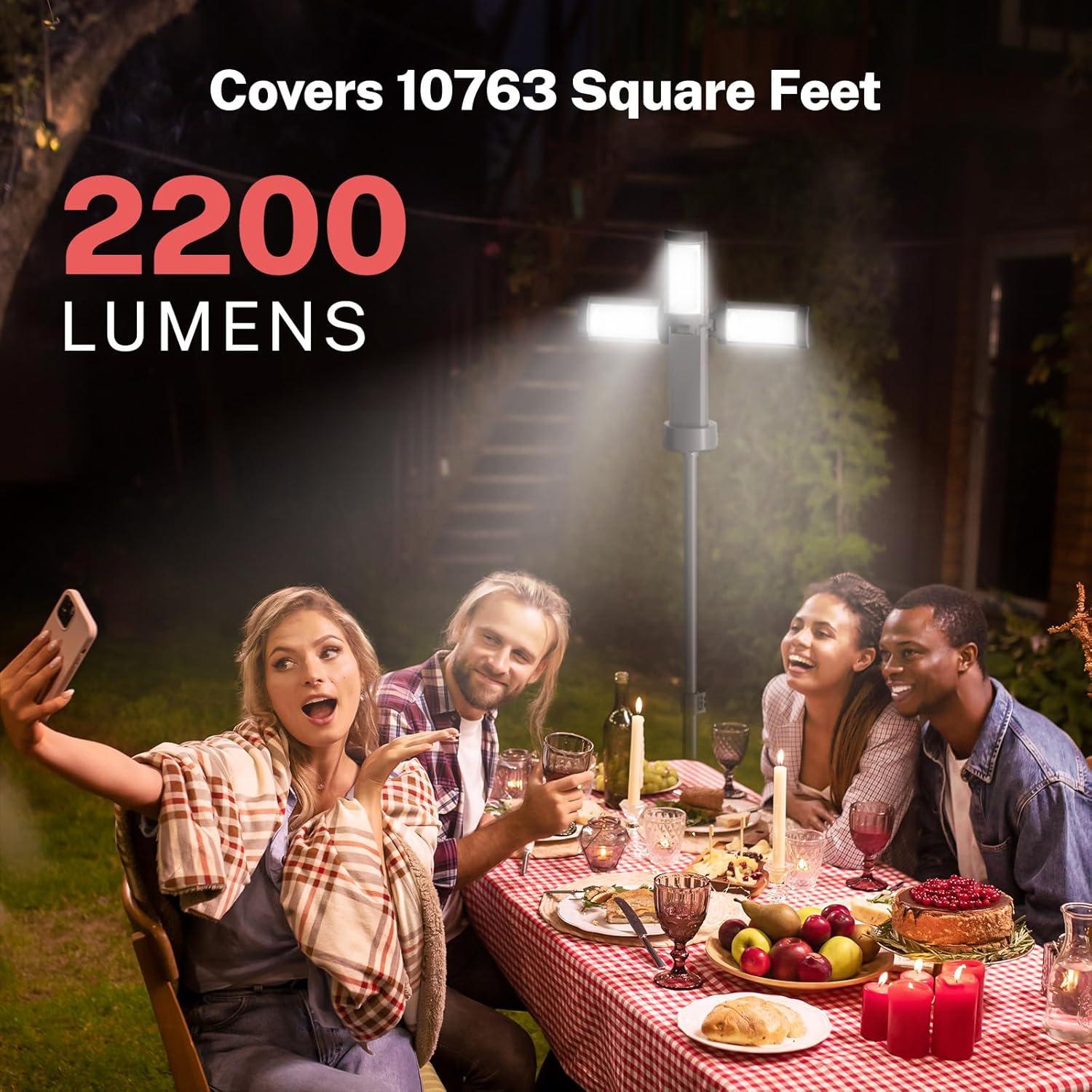 Luz de Camping Recargable OGERY 10000mAh 3 LED 2200 Lúmenes