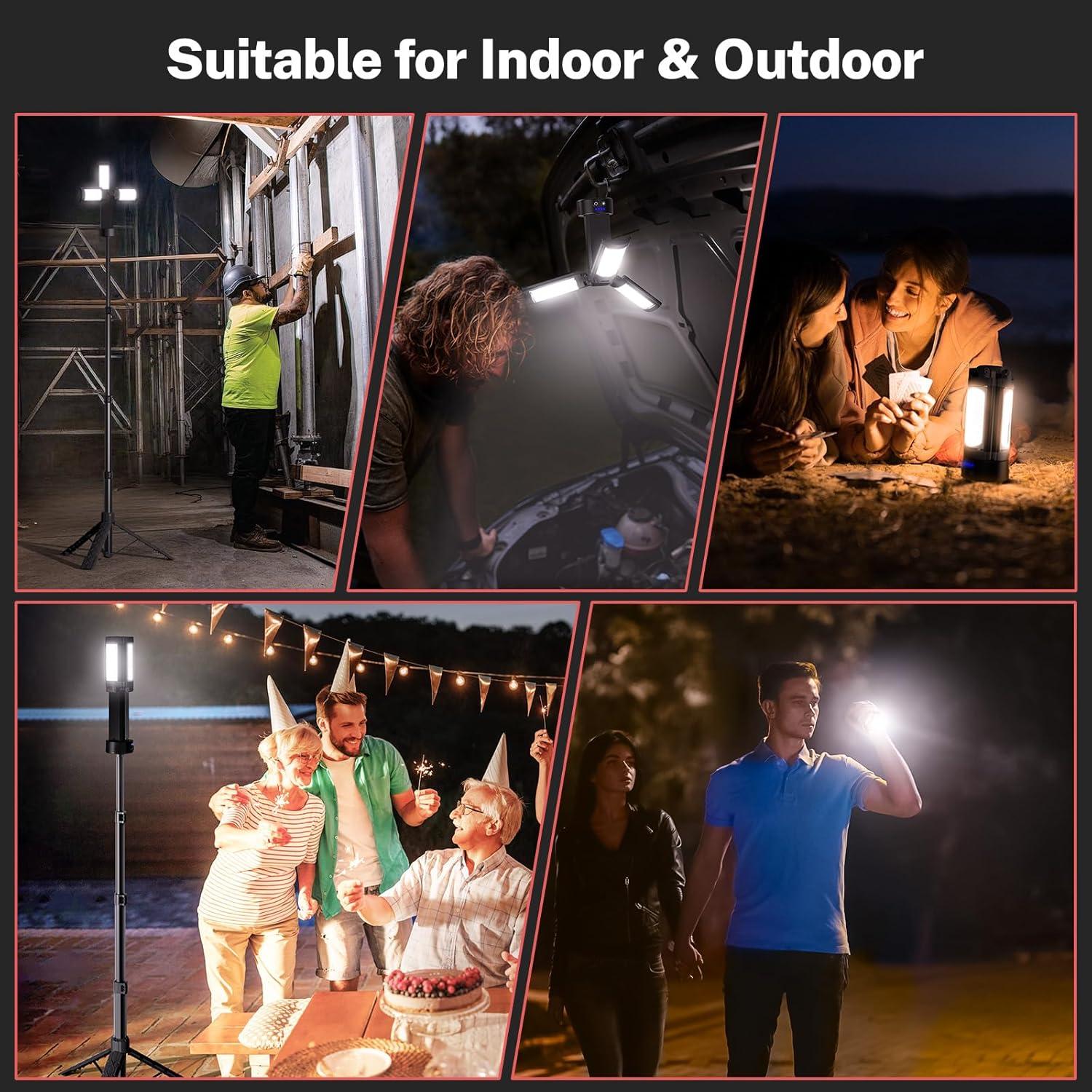 Luz de Camping Recargable OGERY 10000mAh 3 LED 2200 Lúmenes