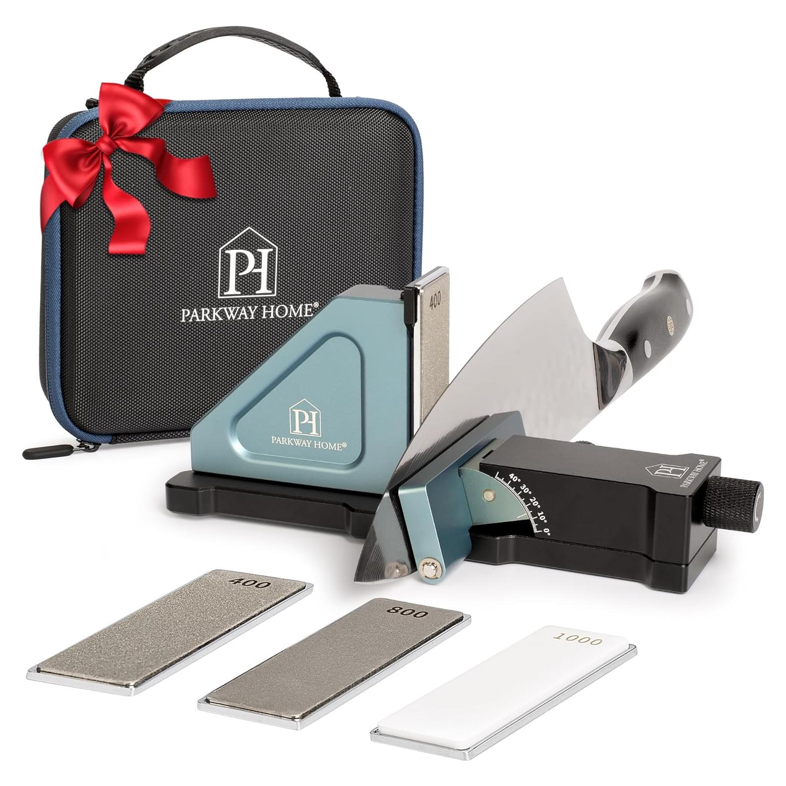 Rolling Knife Sharpener with Adjustable 10° to 40° Options and Adjustable Grinding Height, Knife Sharpener Kit, Roller Knife Sharpening System