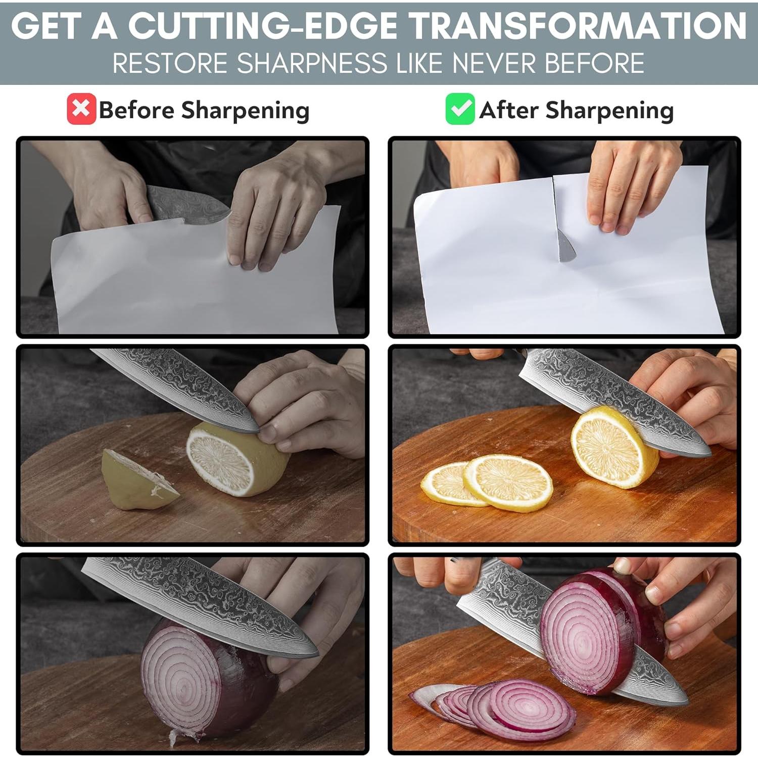 Rolling Knife Sharpener with Adjustable 10° to 40° Options and Adjustable Grinding Height, Knife Sharpener Kit, Roller Knife Sharpening System