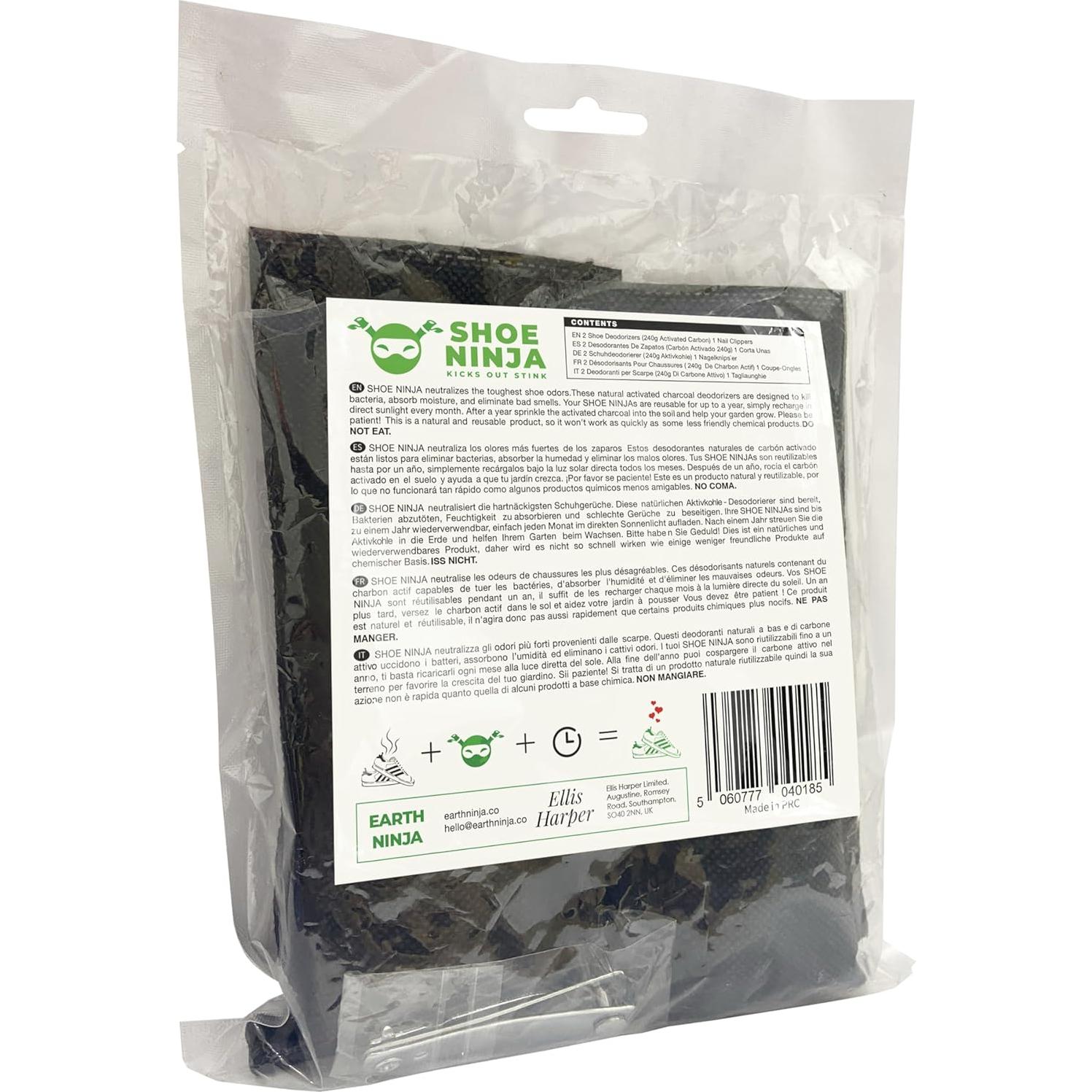 Inserts Desodorantes para Zapatos Ellis Harper - Carbón Activado - Paquete de 2