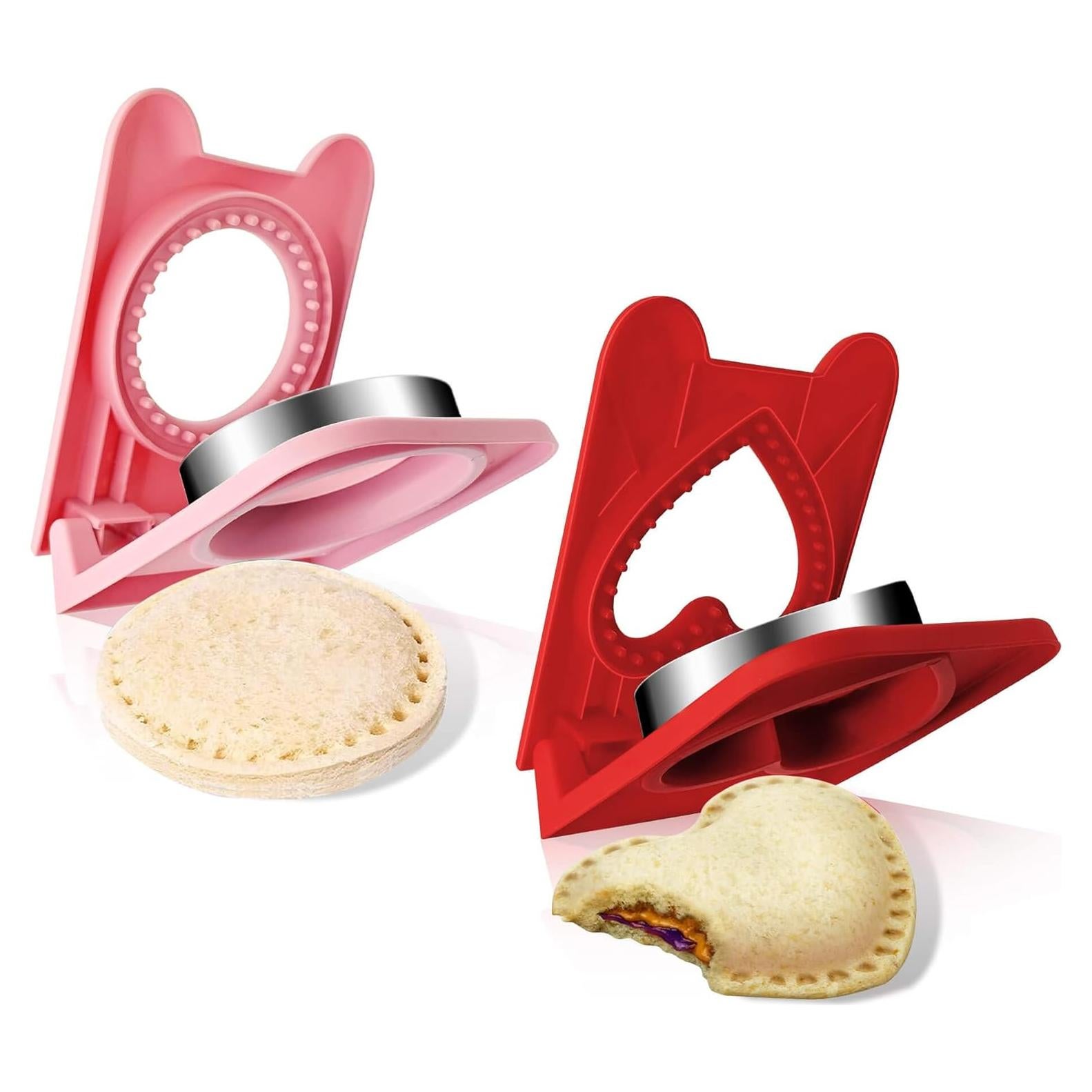 Cortador y Sellador de Sándwich BaokiTook 2PCS Rosa y Rojo