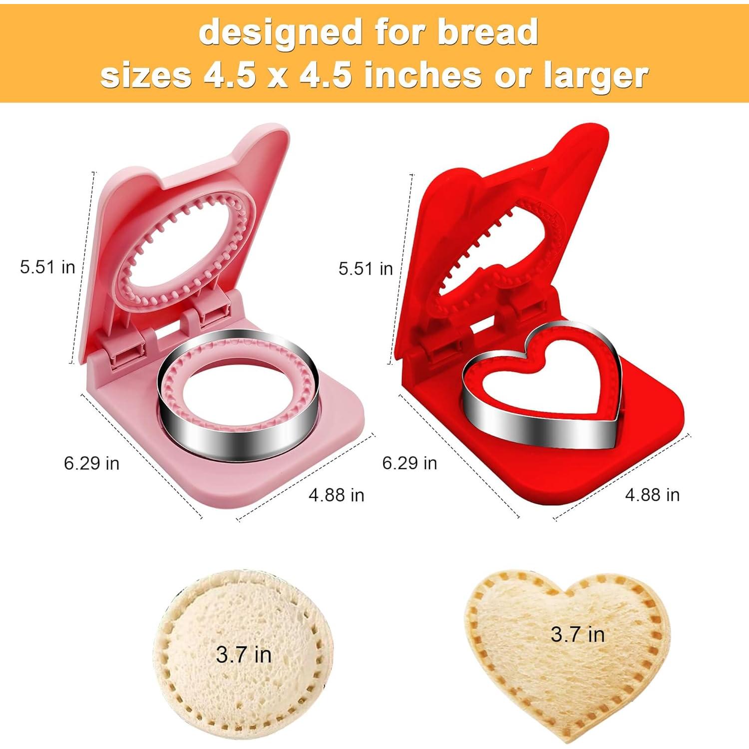 Cortador y Sellador de Sándwich BaokiTook 2PCS Rosa y Rojo