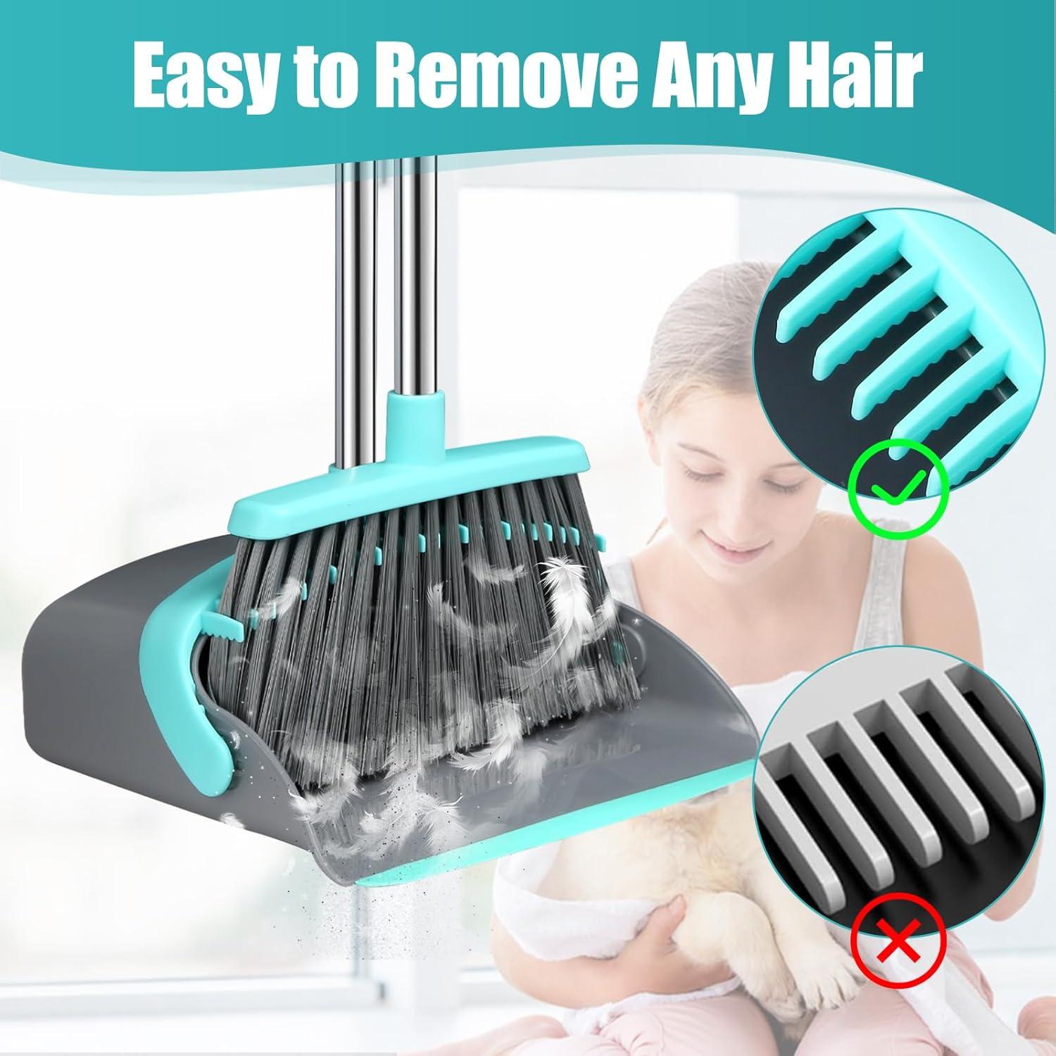 Juego de Escoba y Recogedor MICHAO Extensible Verde-Gris