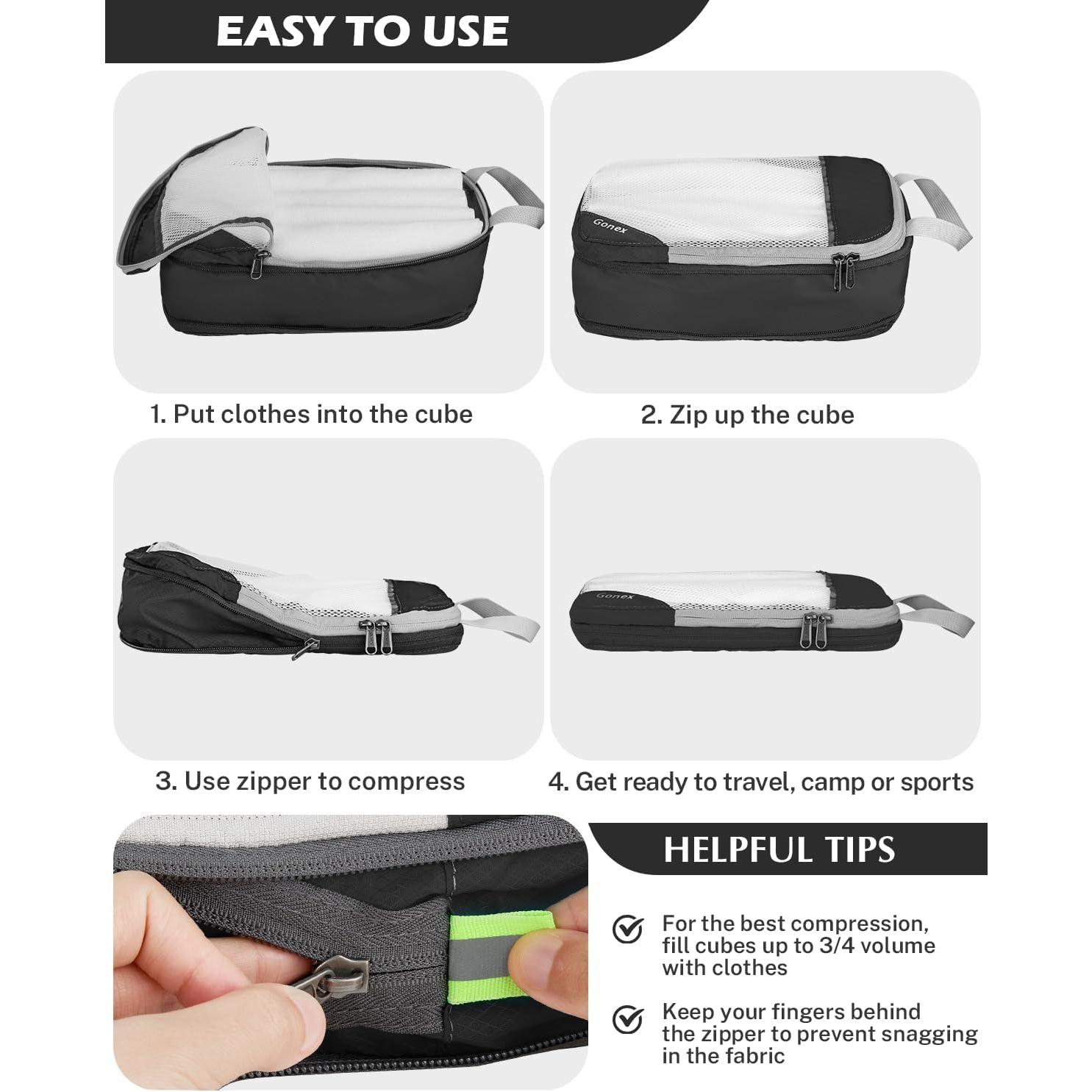 Cubos de Compresión Gonex 6 Piezas para Empacar Ropa