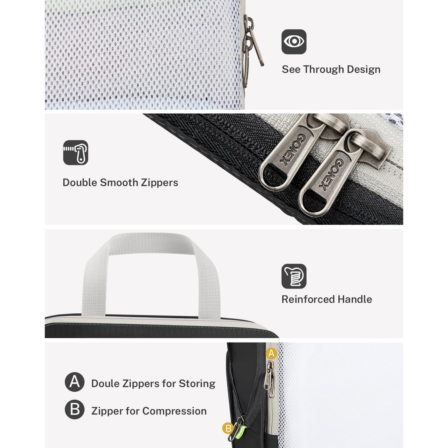 Cubos de Compresión Gonex 6 Piezas para Empacar Ropa