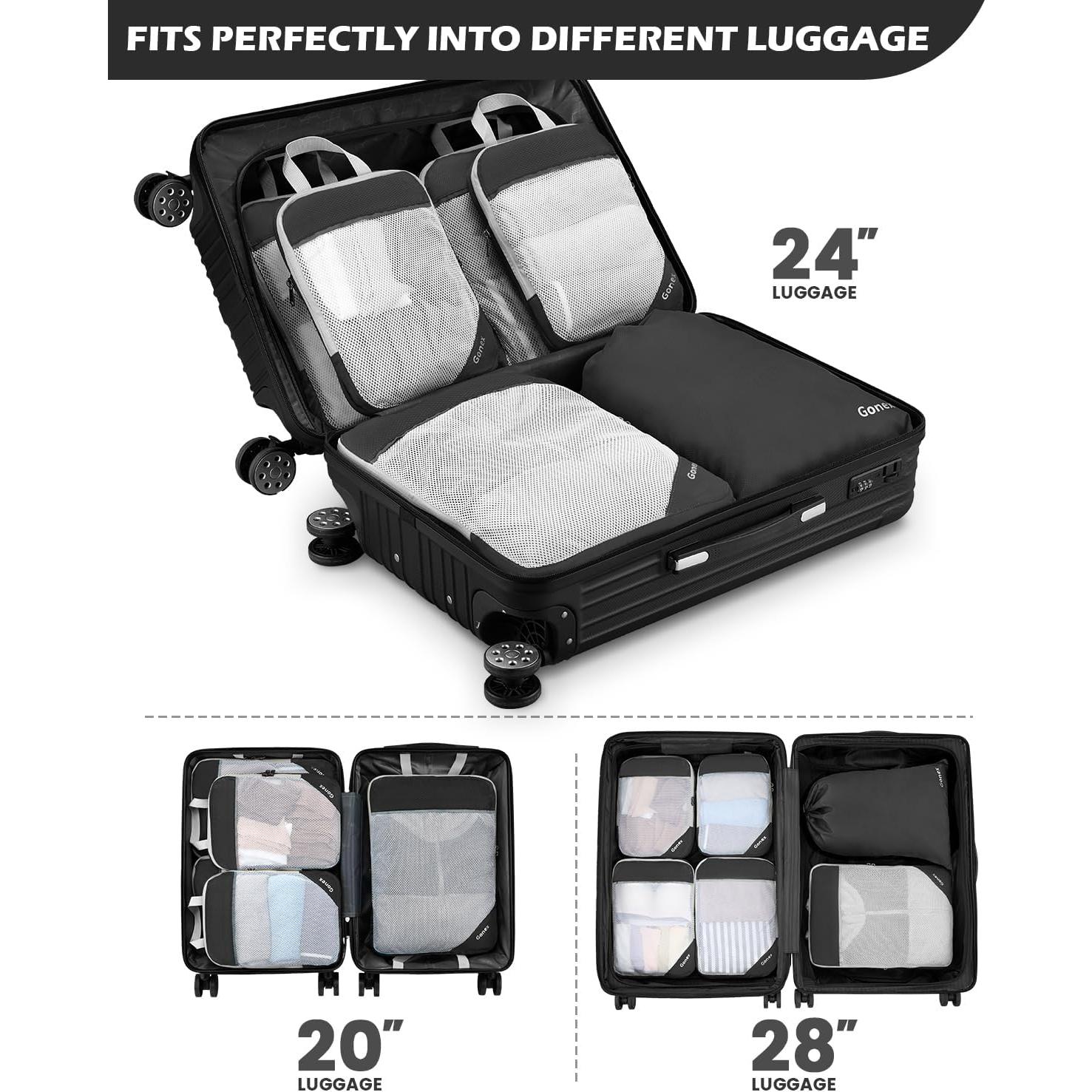 Cubos de Compresión Gonex 6 Piezas para Empacar Ropa