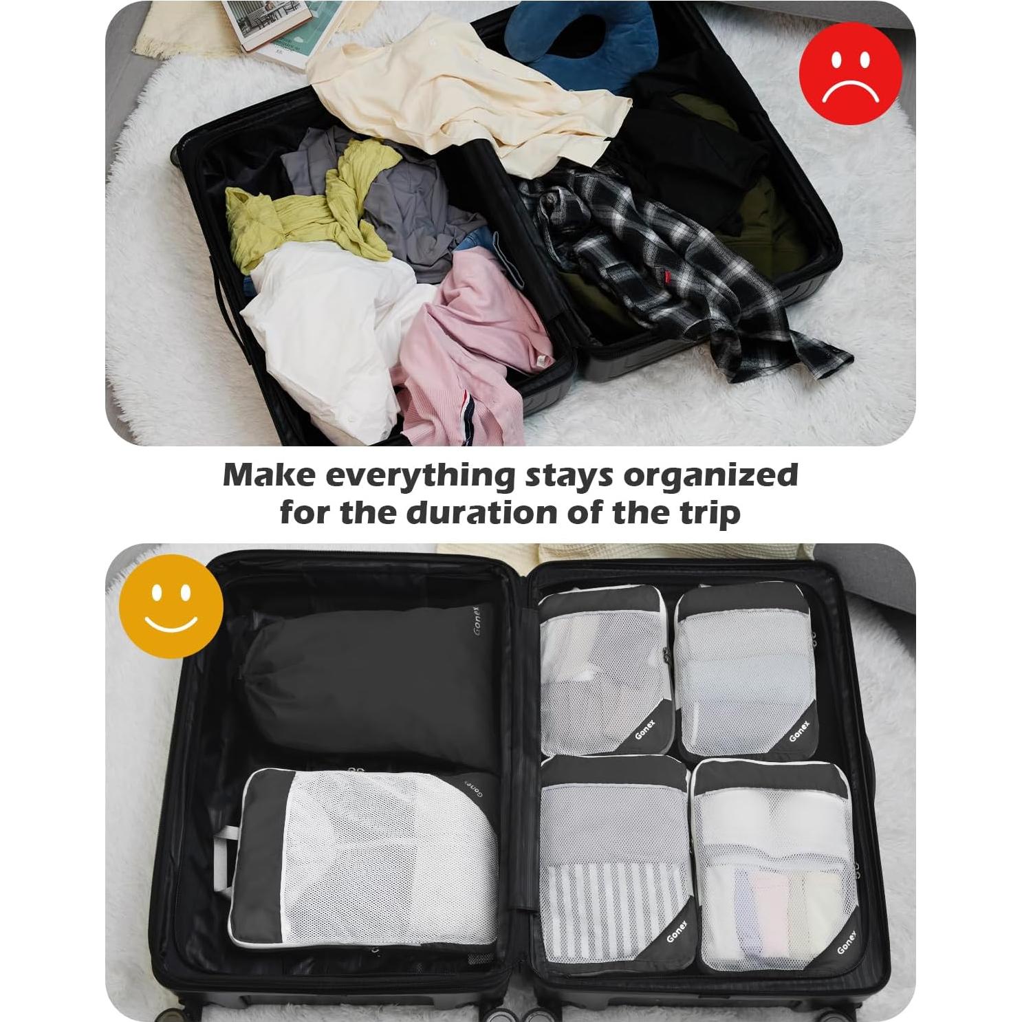 Cubos de Compresión Gonex 6 Piezas para Empacar Ropa