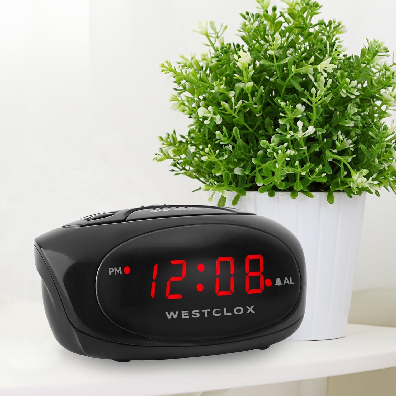 Reloj Despertador Eléctrico LED Westclox 70044A Negro
