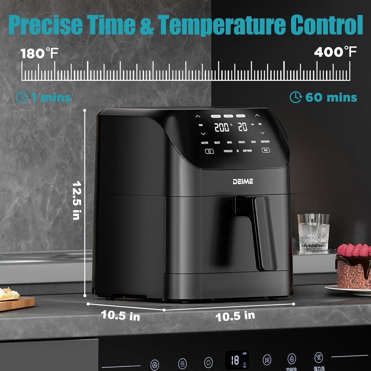 Freidora de Aire Deime 6.2 QT 1500W Pantalla Táctil LCD